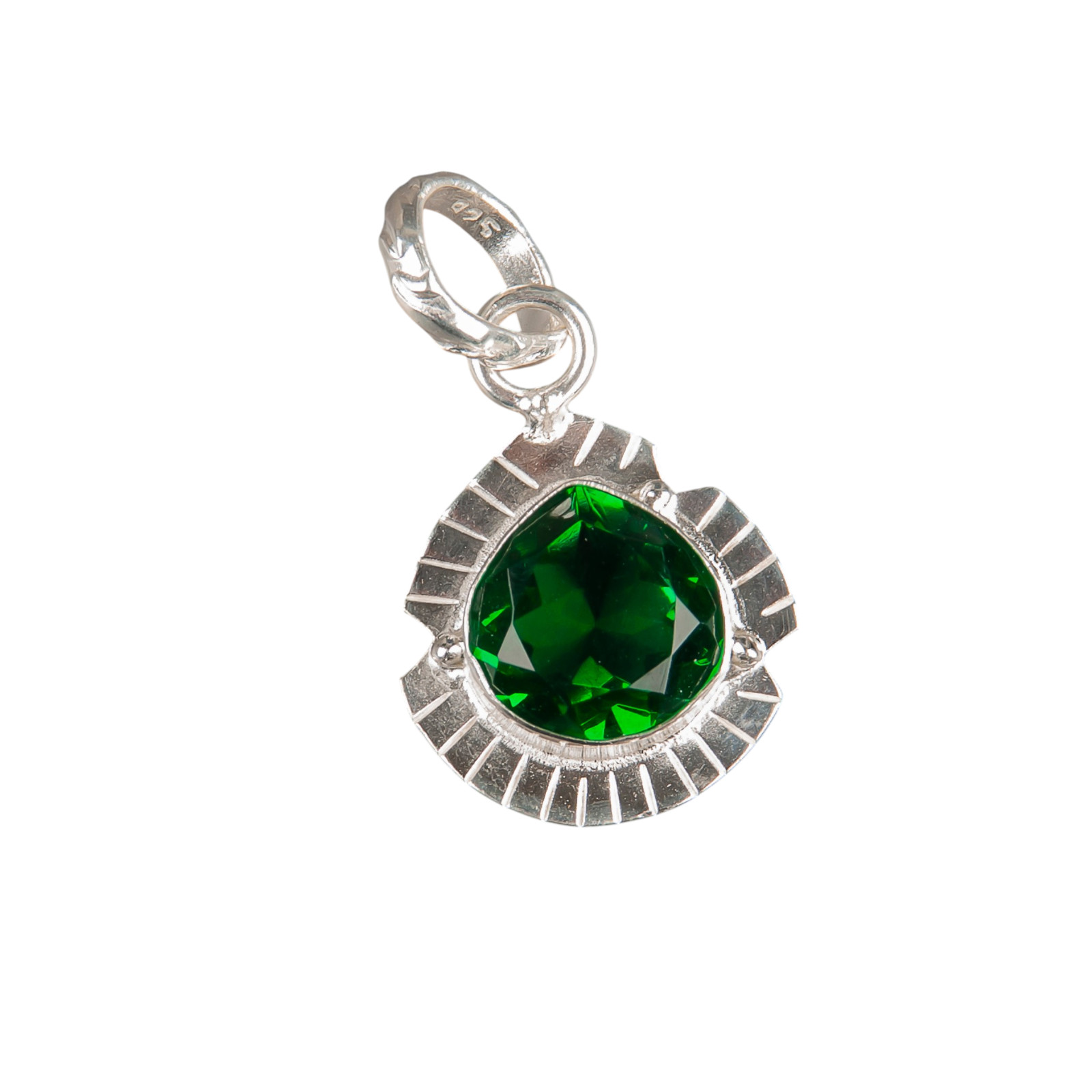 Chrome Diopside Gemstone 925 Solid Silver Designer Pendent 1.15″ For Engagement