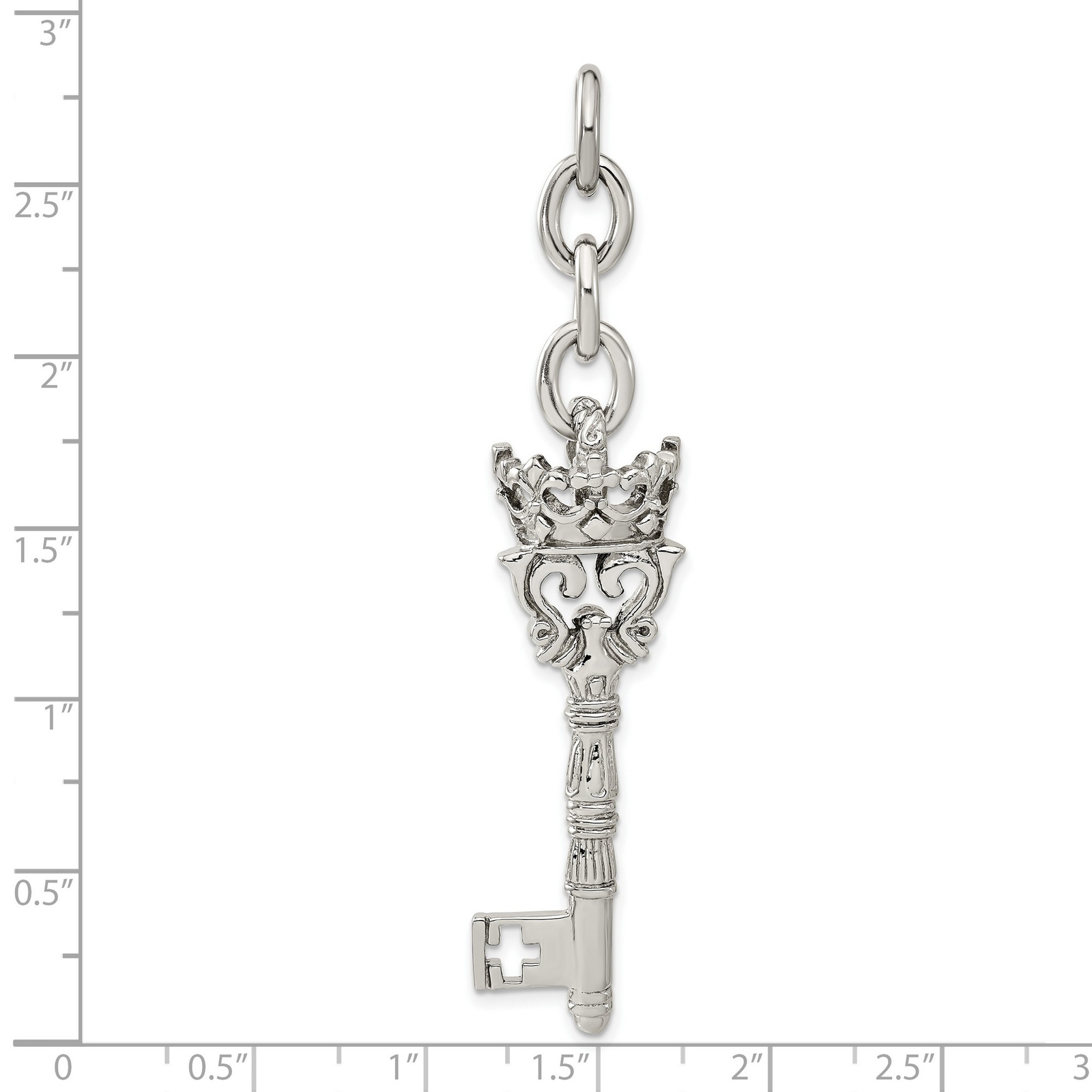 Stainless Steel Crown Key Interchangeable Charm Pendant