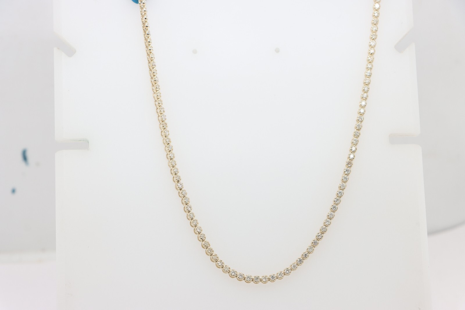 2.07CT Certified Natural Diamond Tennis Necklace 10K Yellow Gold 13 Inch Women’s