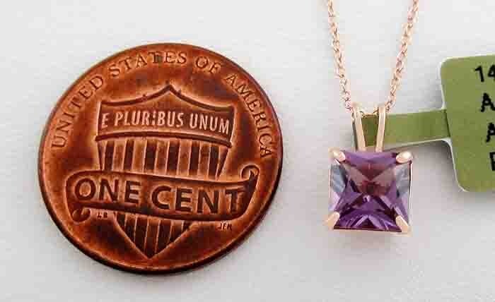 LAB CREATED 1.05 Cts ALEXANDRITE PENDANT 14K ROSE GOLD – New With Tag