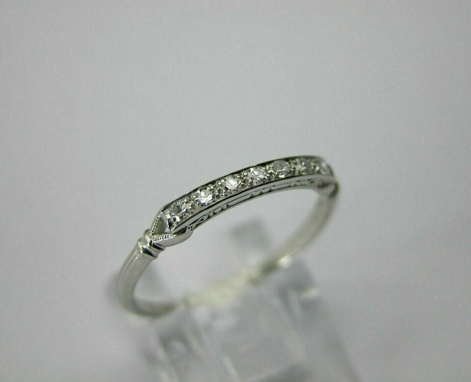 0.50Ct Round Cut Real Moissanite Women’s Band Ring 14K White Gold Plated Silver