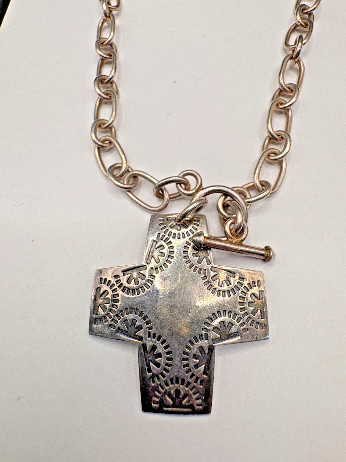 Sterling Silver Pendant Necklace Toggle 39 Grams Marked 925 India