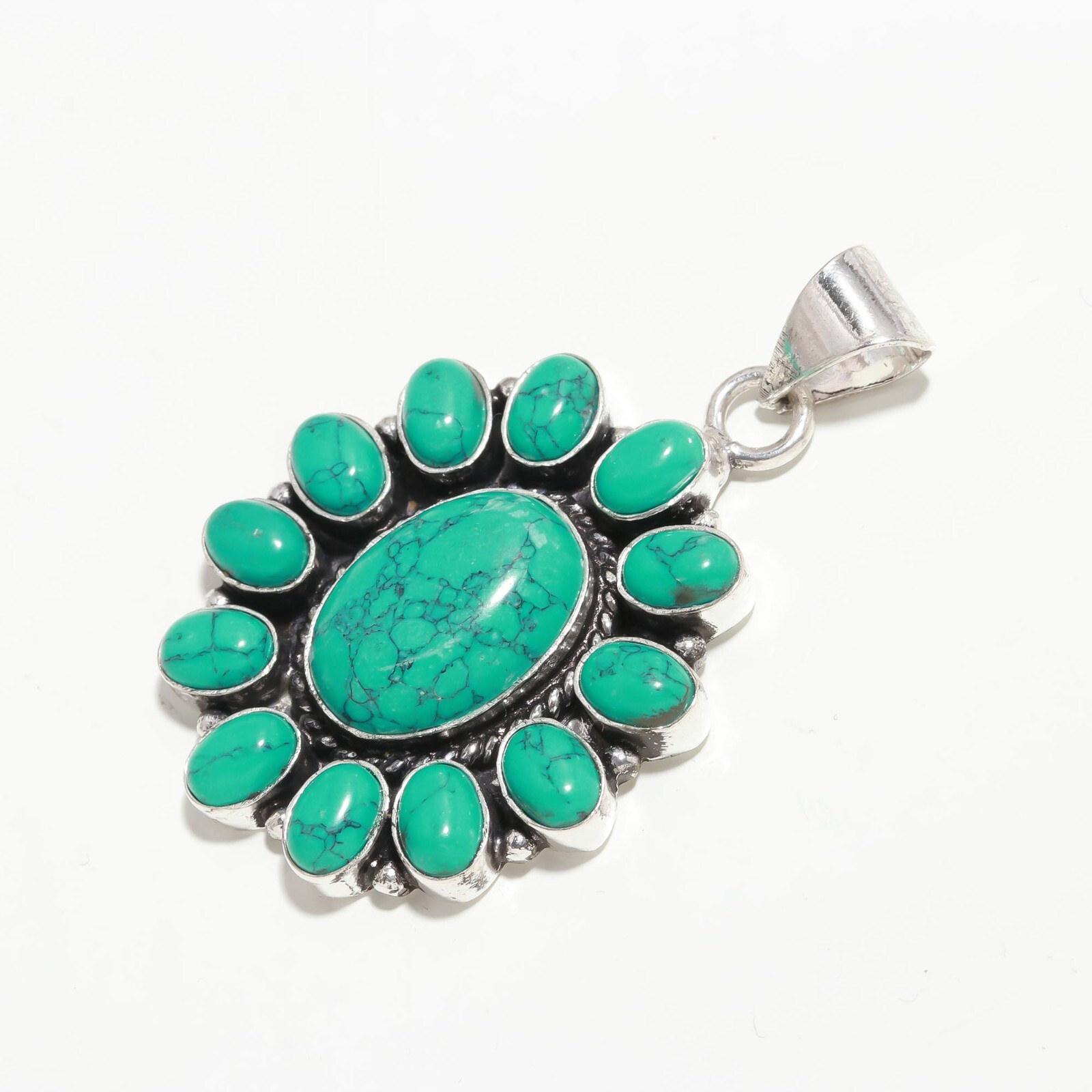 Turquoise Gemstone 925 Sterling Silver Handmade Pendant For Birthday Gift