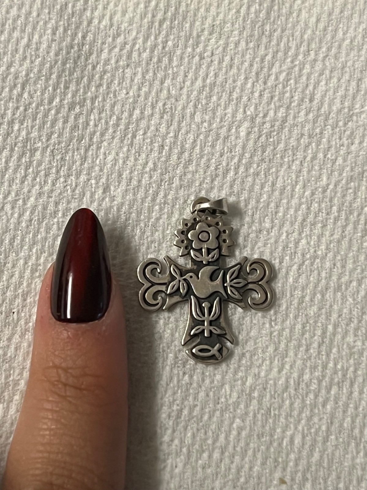 James Avery Retired La Primavera Sterling Silver Cross Pendant