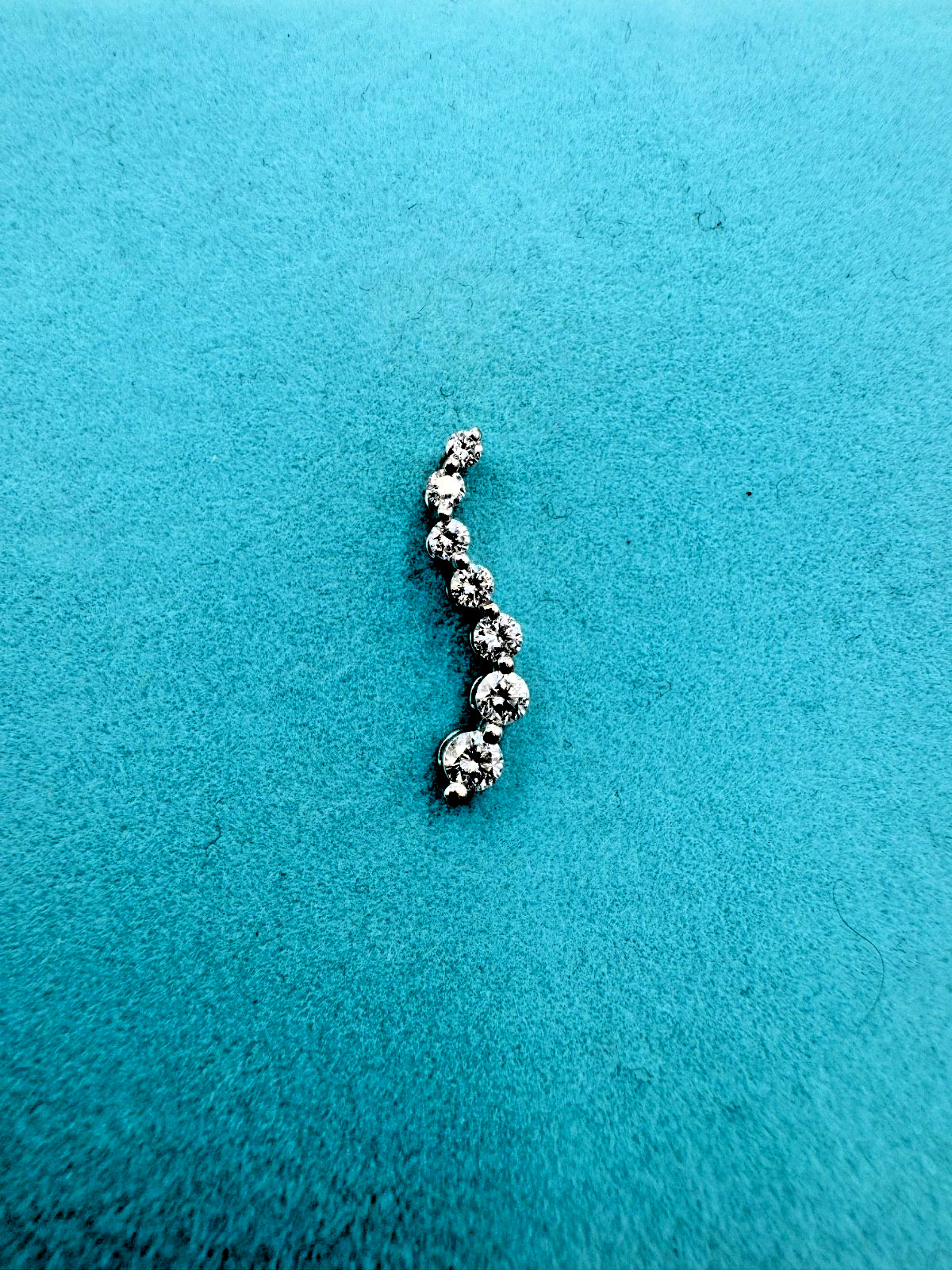 14k White Gold, natural diamond, journey pendant