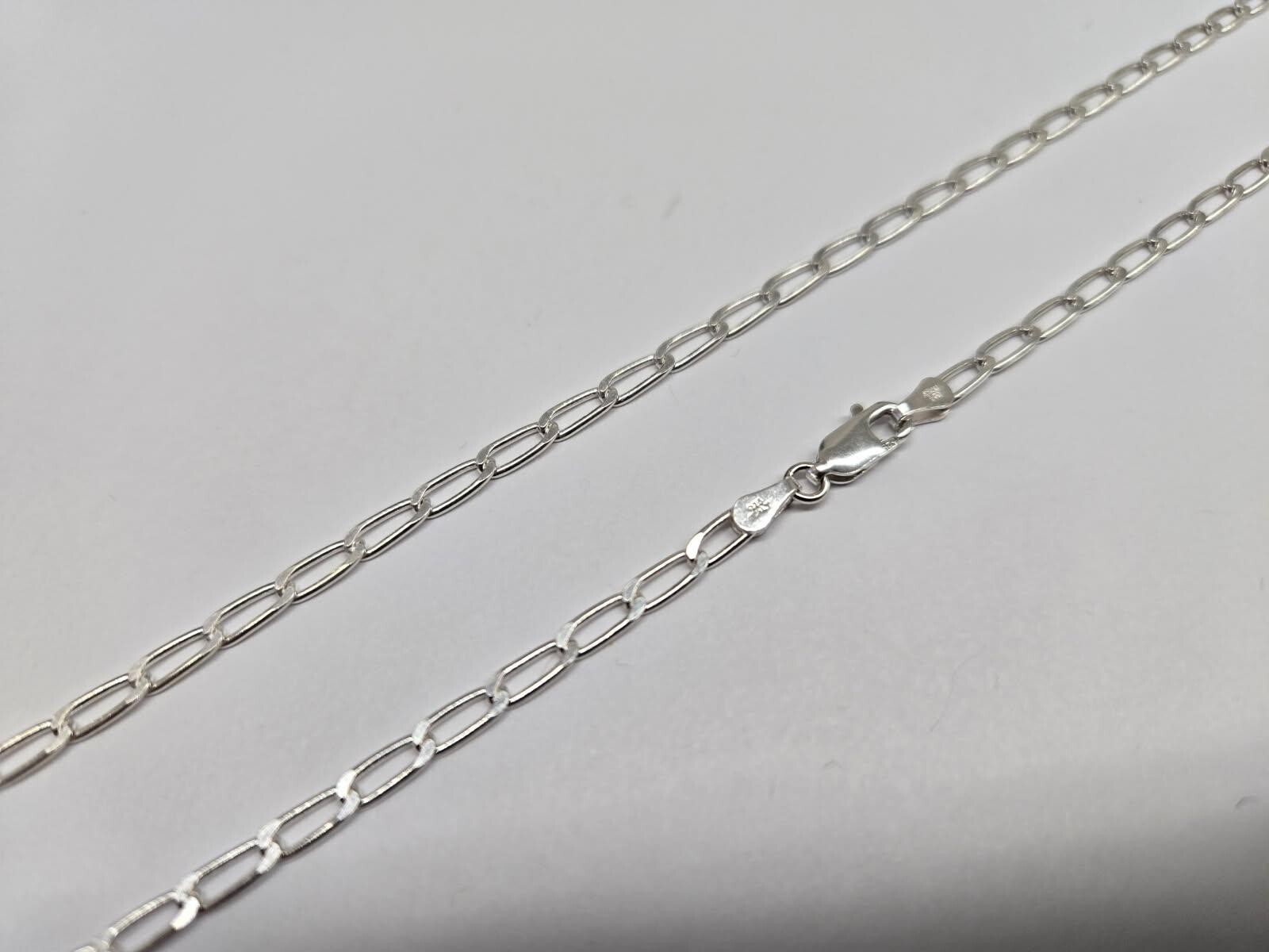 925 Sterling Silver Solid Long Curb Link Chain Necklace Bracelet 3mm 7″ to 30″