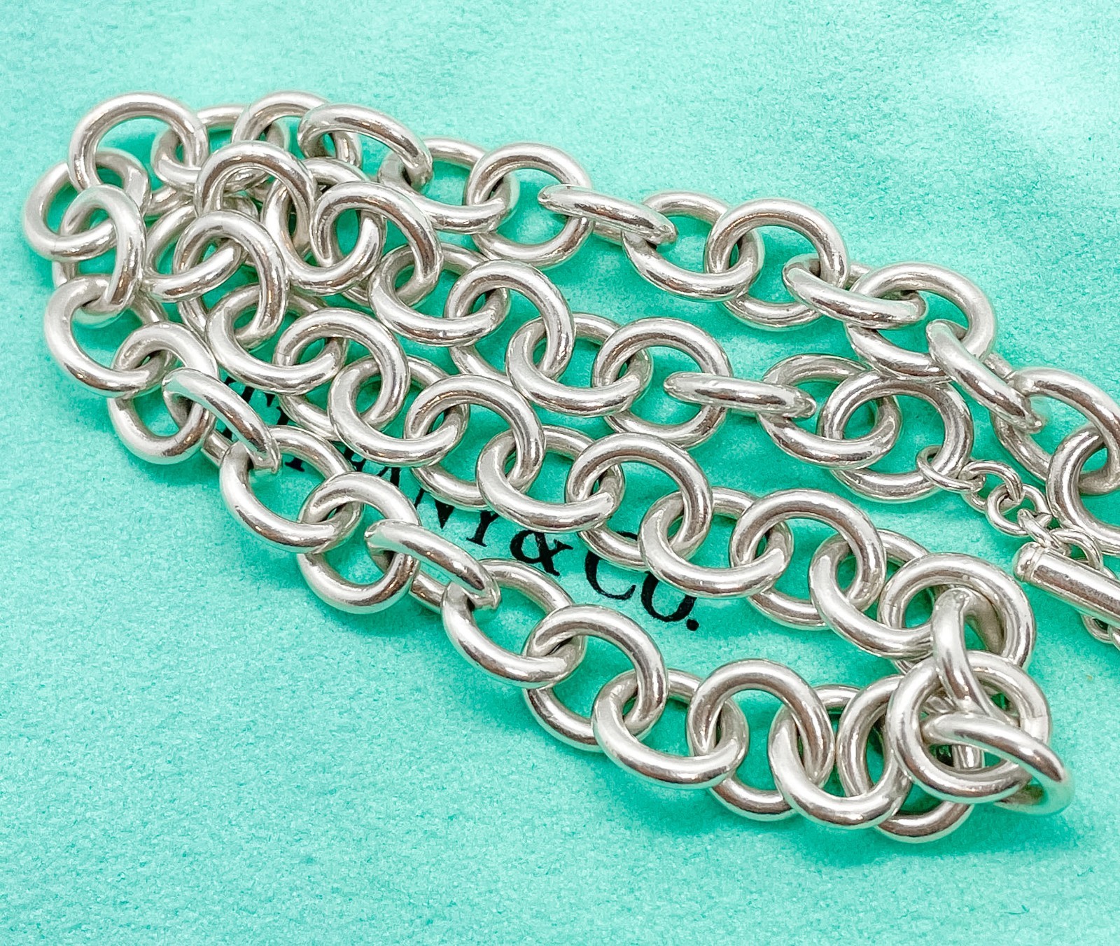 Tiffany & Co Return to Tiffany Heart Pendant Toggle Necklace Silver 15.5″