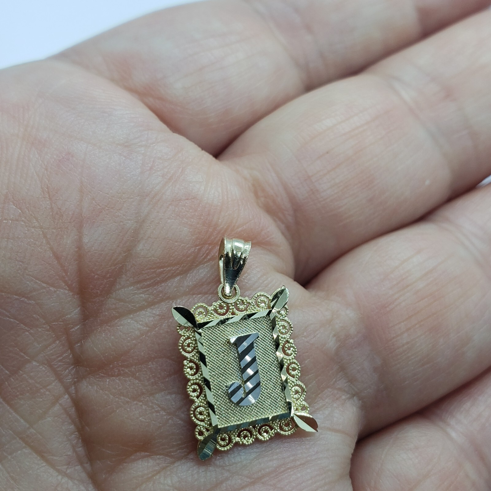 Authentic 14K Gold Plate Initial Alphabet Letter Pendant with/without Box Chain