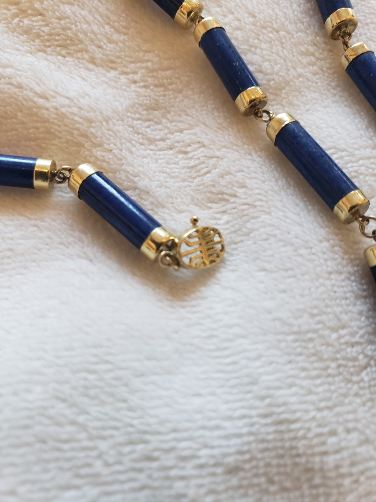 14k And Lapis Modern/Fashion Necklace Marked 14k