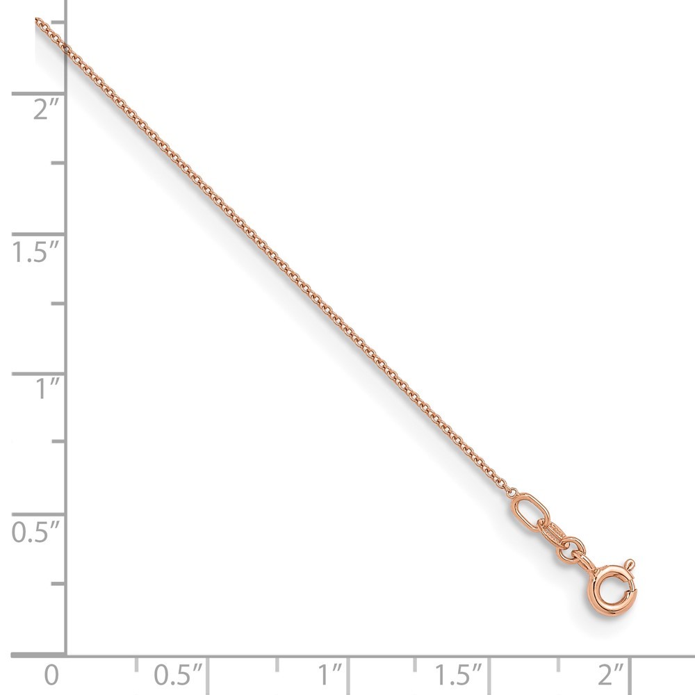 14K Rose Gold Polished 1.1mm Solid Cable Chain Necklace 20″ for Women 1.43 g