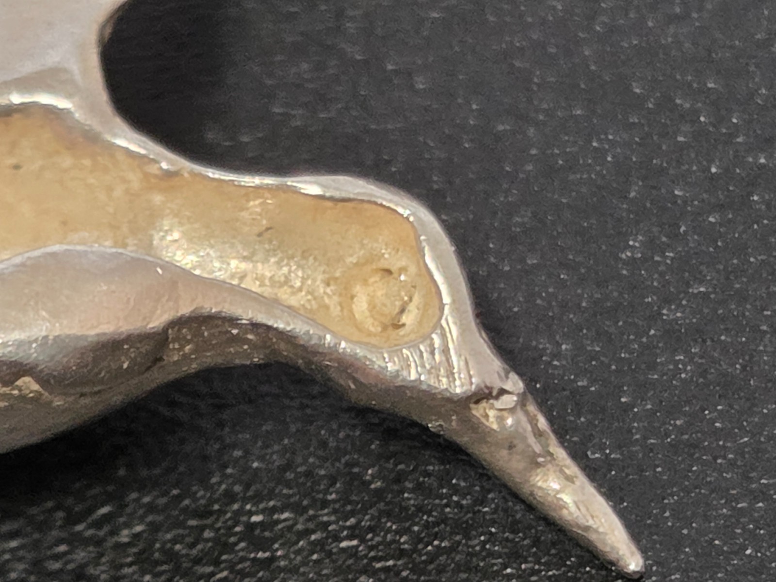 HUMMINGBIRD Sterling Silver Pendant Charm Vtg 925 3D Bird Flying 1.25″ Tall