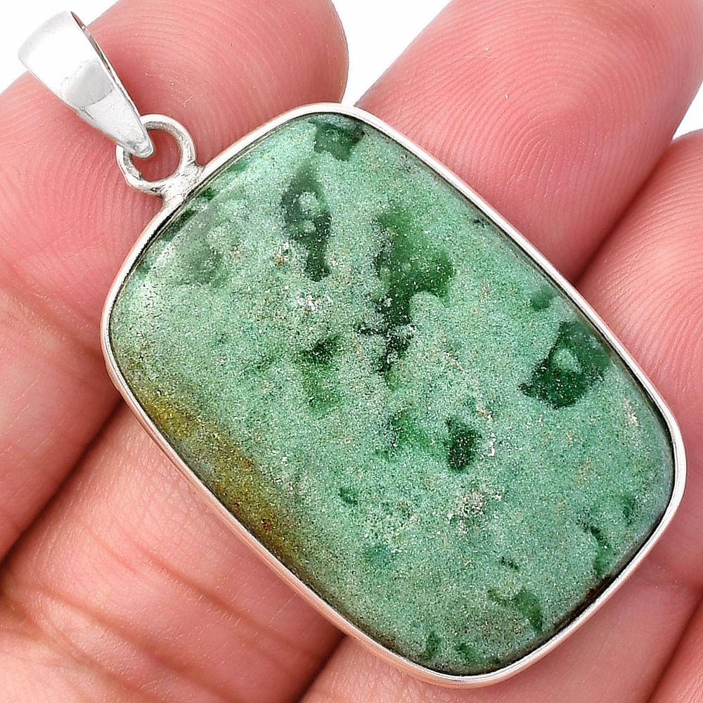 Natural Serpentine 925 Sterling Silver Pendant Jewelry P-1001