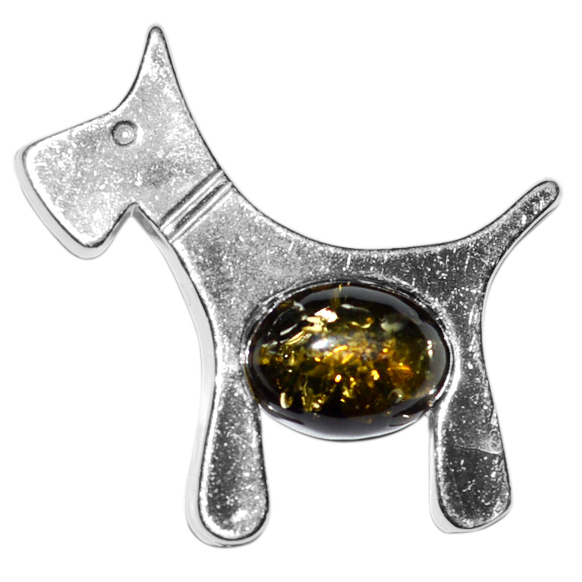 2.58g Dog Tag Authentic Baltic Amber 925 Sterling Silver Pendant N-A671