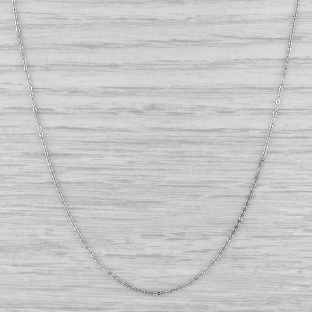 14k 16.25″ 1.1mm Cable Chain Necklace White Gold
