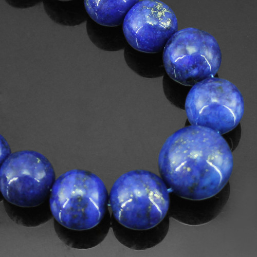 TOP QUALITY 541.00 CTS NATURAL BLUE LAPIS LAZULI ROUND SHAPE BEADS NECKLACE (DG)