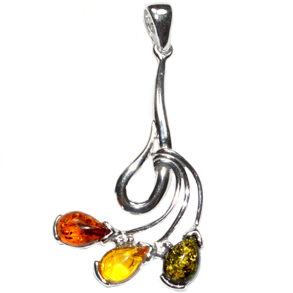 4.5g Authentic Baltic Amber 925 Sterling Silver Pendant Jewelry N-A311