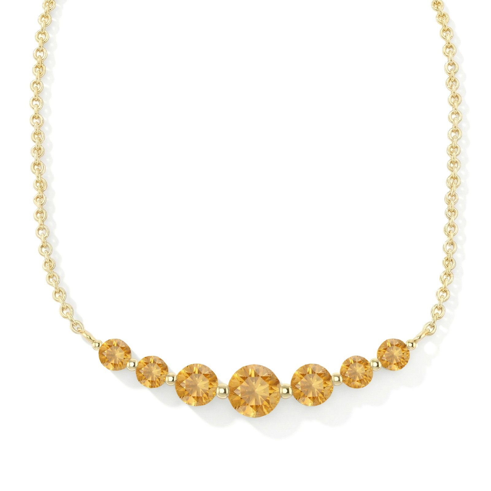 Natural Citrine Necklace, Yellow Gemstone Bar Necklace, November Birthstone Gift