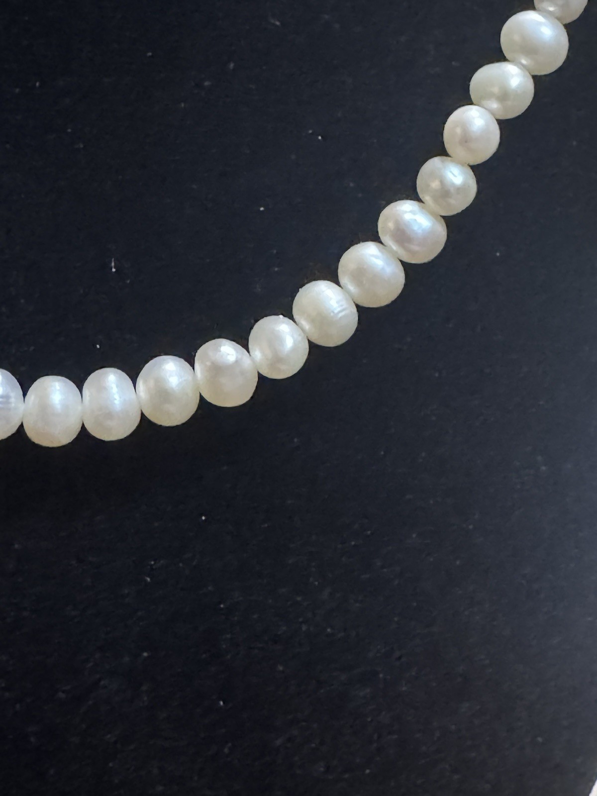 14K Gold 585 Freshwater Pearl Necklace Bracelet Set 18” 7” Vintage