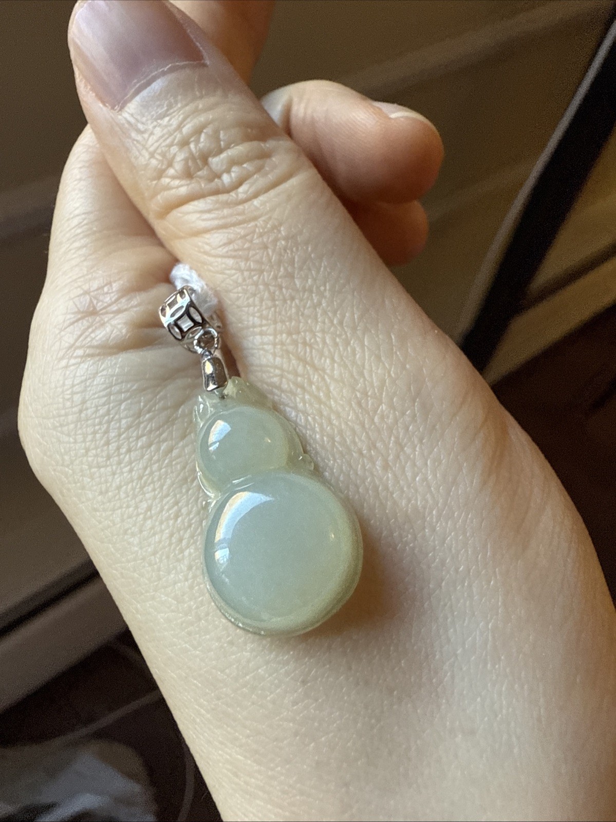 翡翠A貨 untreated Burma Myanmar Grade A Jadeite 老坑好料子可爱葫芦 Certified S925 Real S925