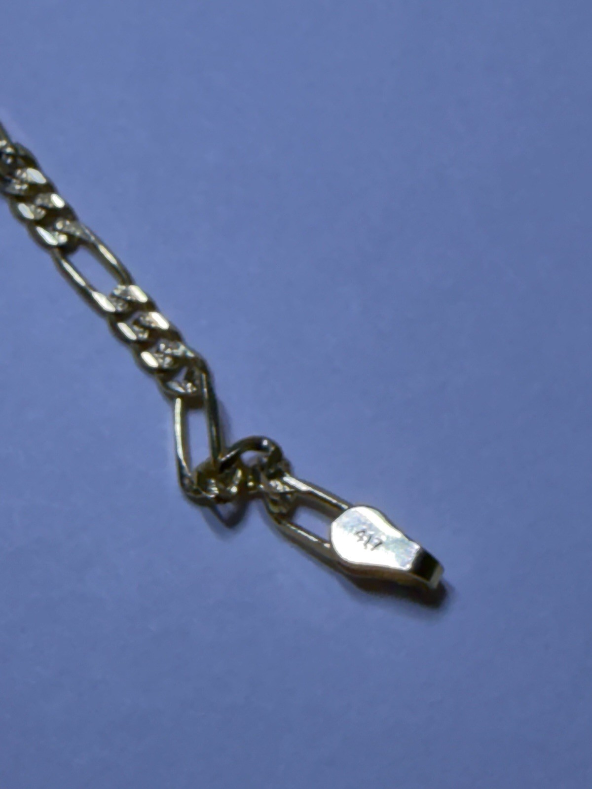 10k Yellow Gold 417 Figaro Chain Necklace with Lobster Clasp- 20 inches, 7.5 g