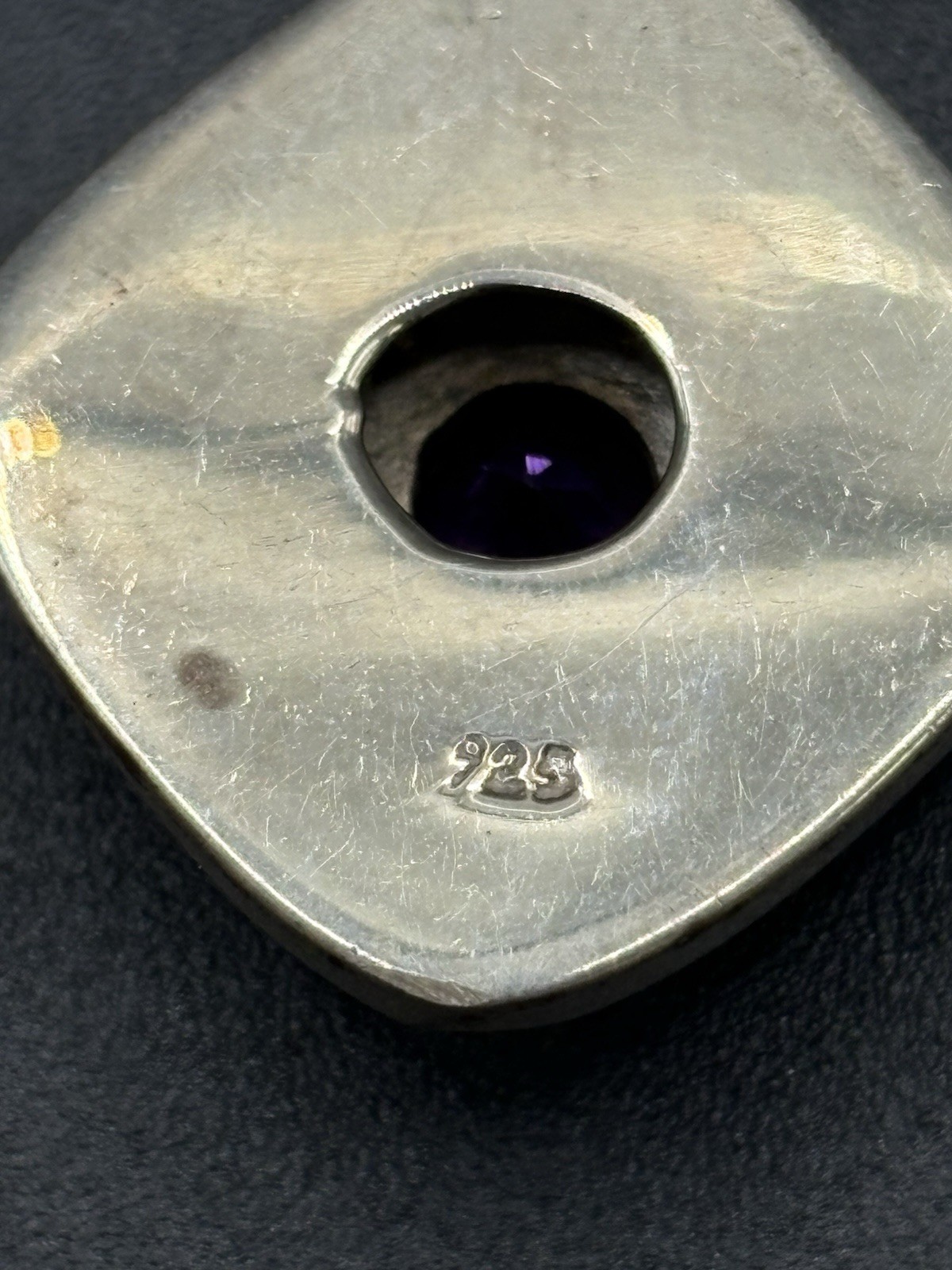24″ Sterling Silver Amethyst Pendant 9 Grams 925 D7
