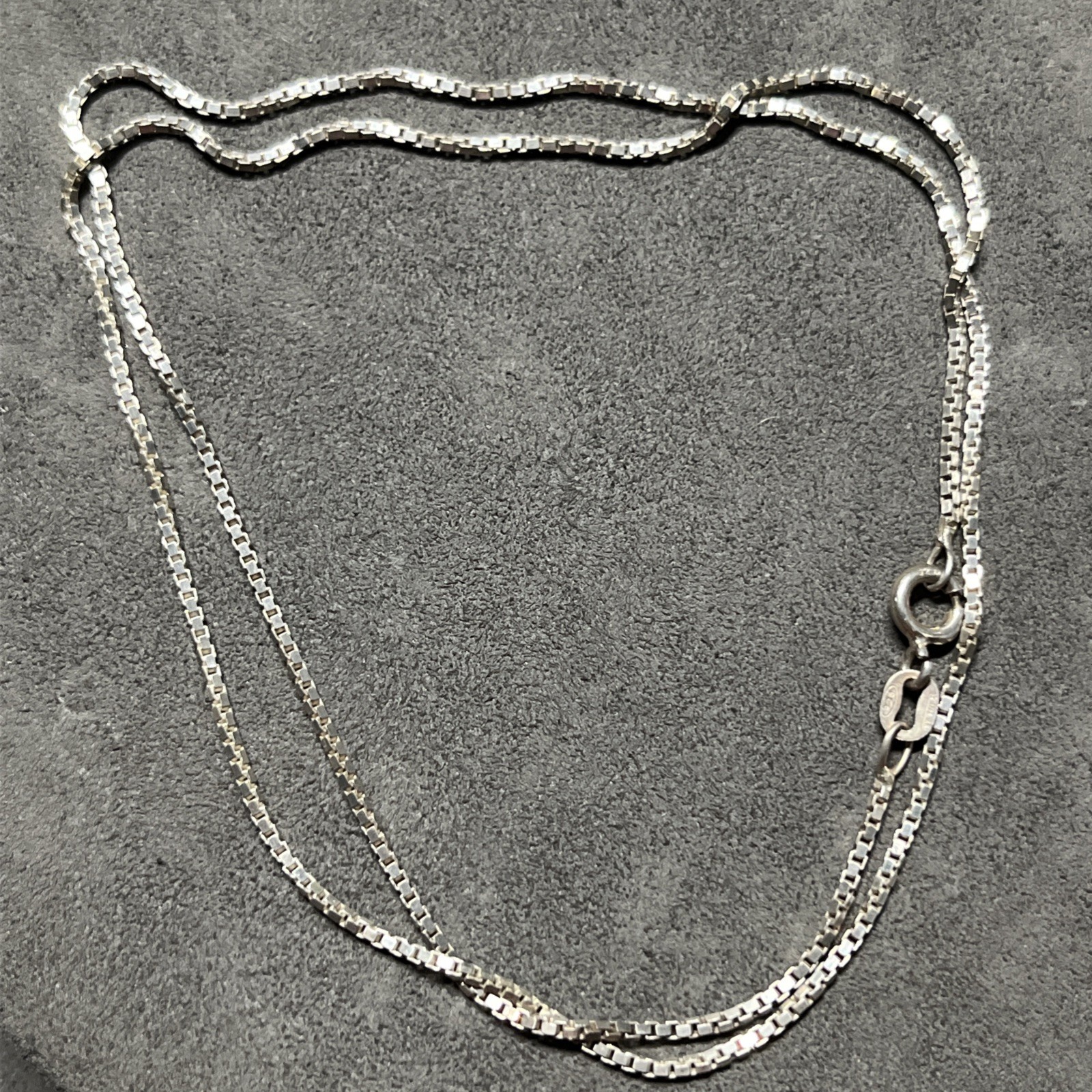 Vintage Italy Sterling 925, 1.4mm 20” Box Chain (Signed; Star Hallmark 1385 AP)
