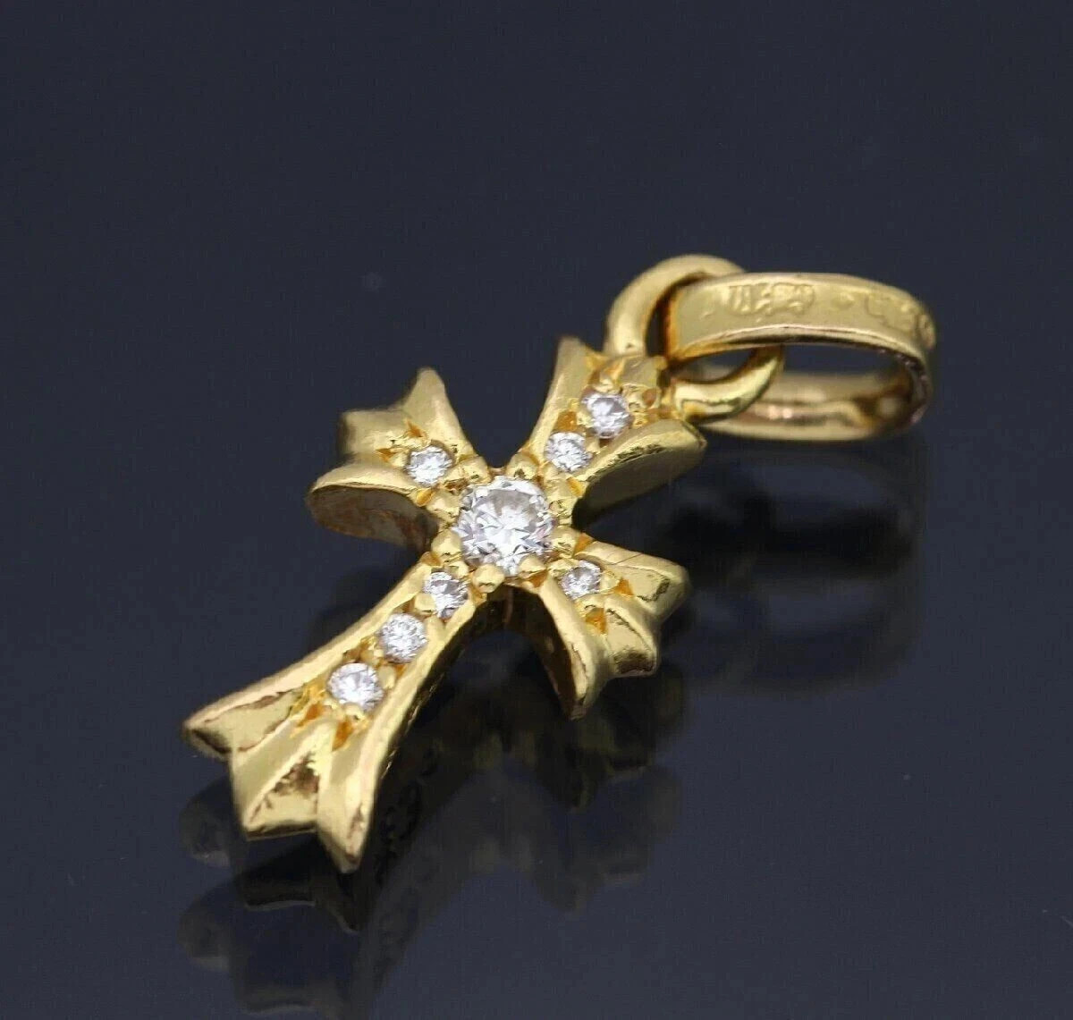 2Ct Round Cut Lab-Created Diamond Cluster Cross Pendant 14k Yellow Gold Plated