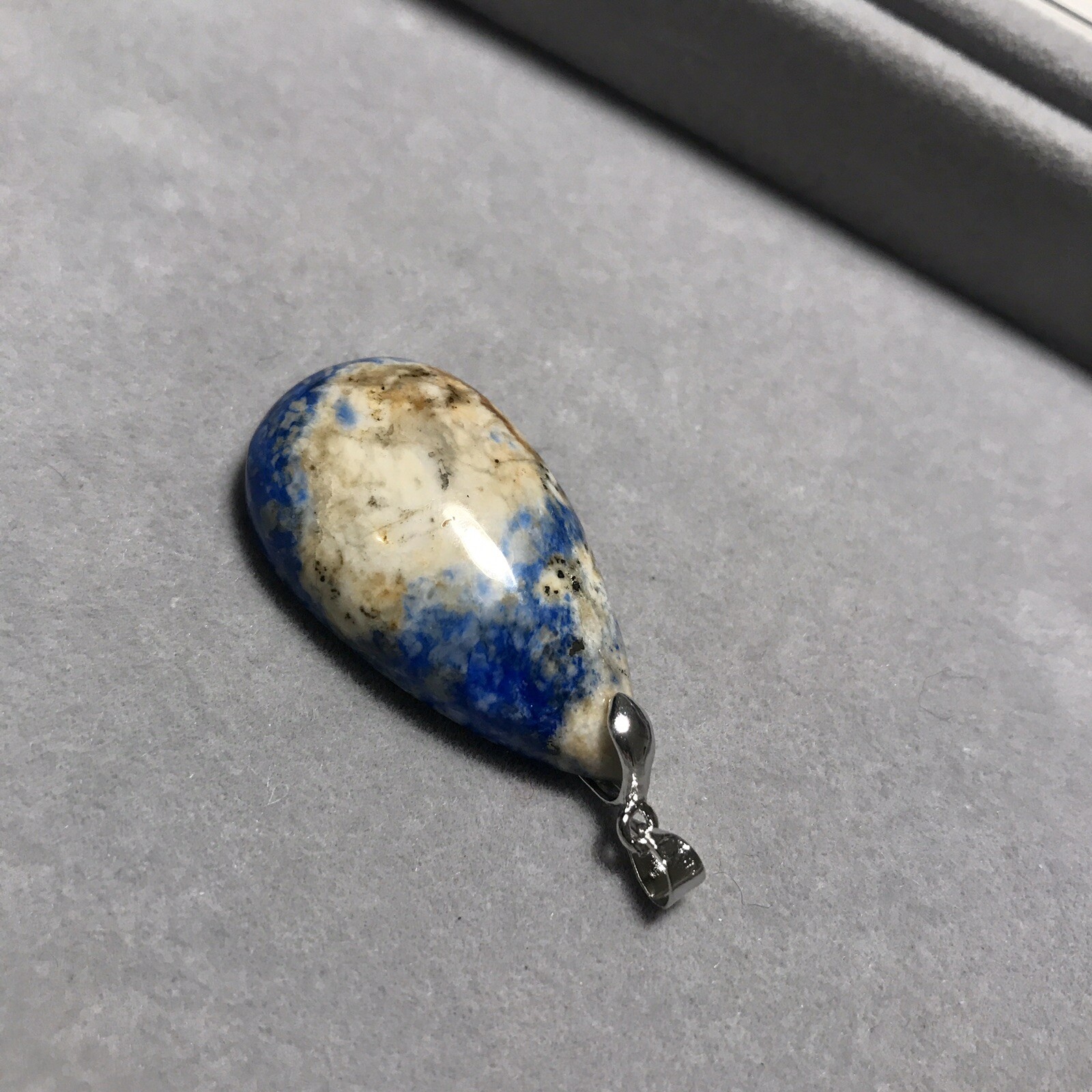 Natural High Quality Lapis Lazuli Teardrop Pendant Necklace Stone US SELLER