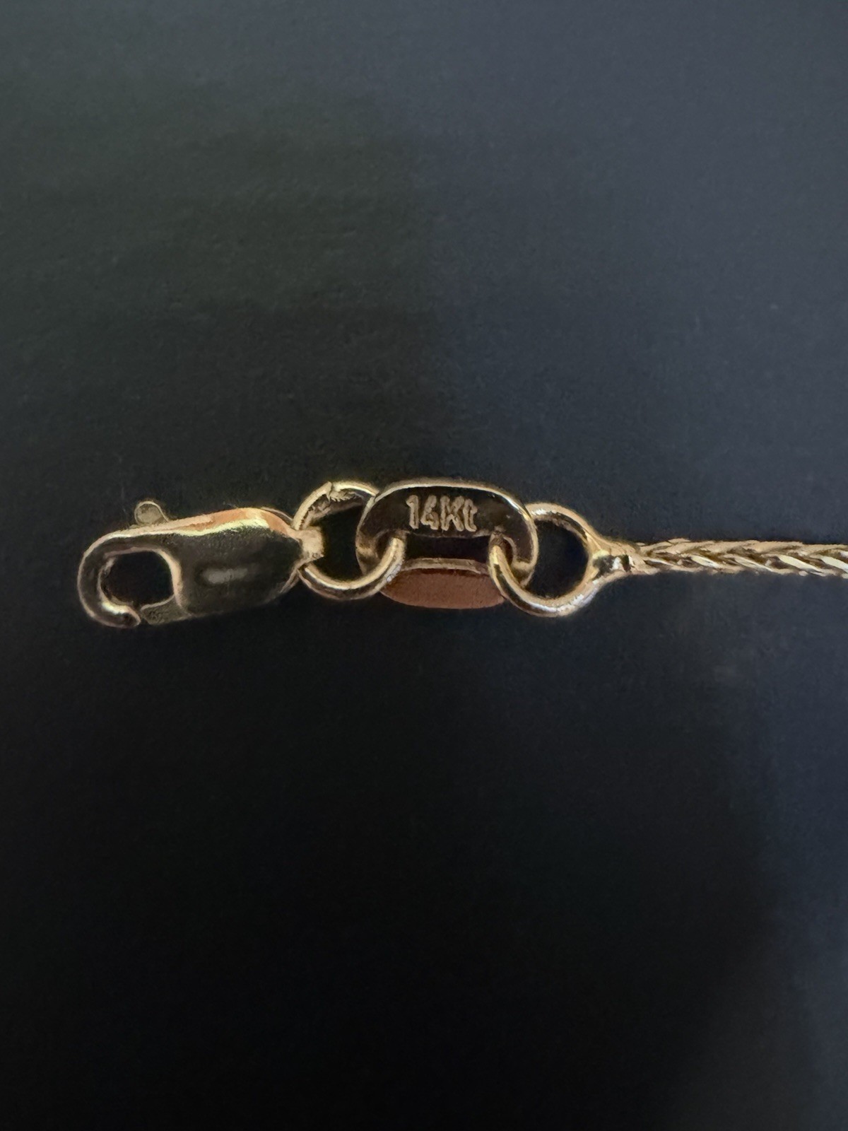 Macy’s Signed 14K Yellow Gold 0.10ctw Diamond Cross Wheat Necklace 16in