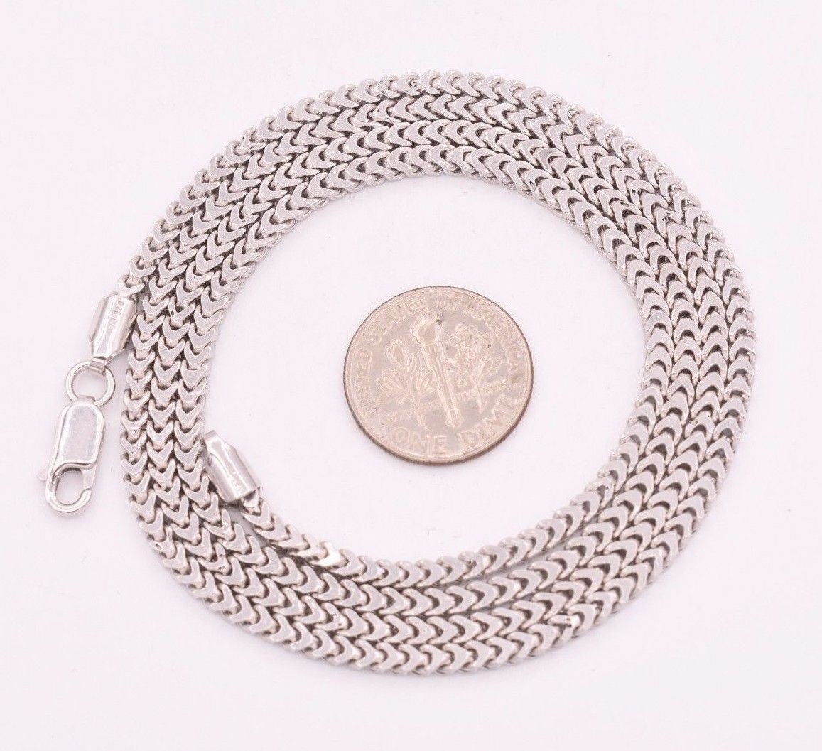 2.3mm Anti-Tarnish Solid Franco Chain Necklace Real 925 Sterling Silver ITALY