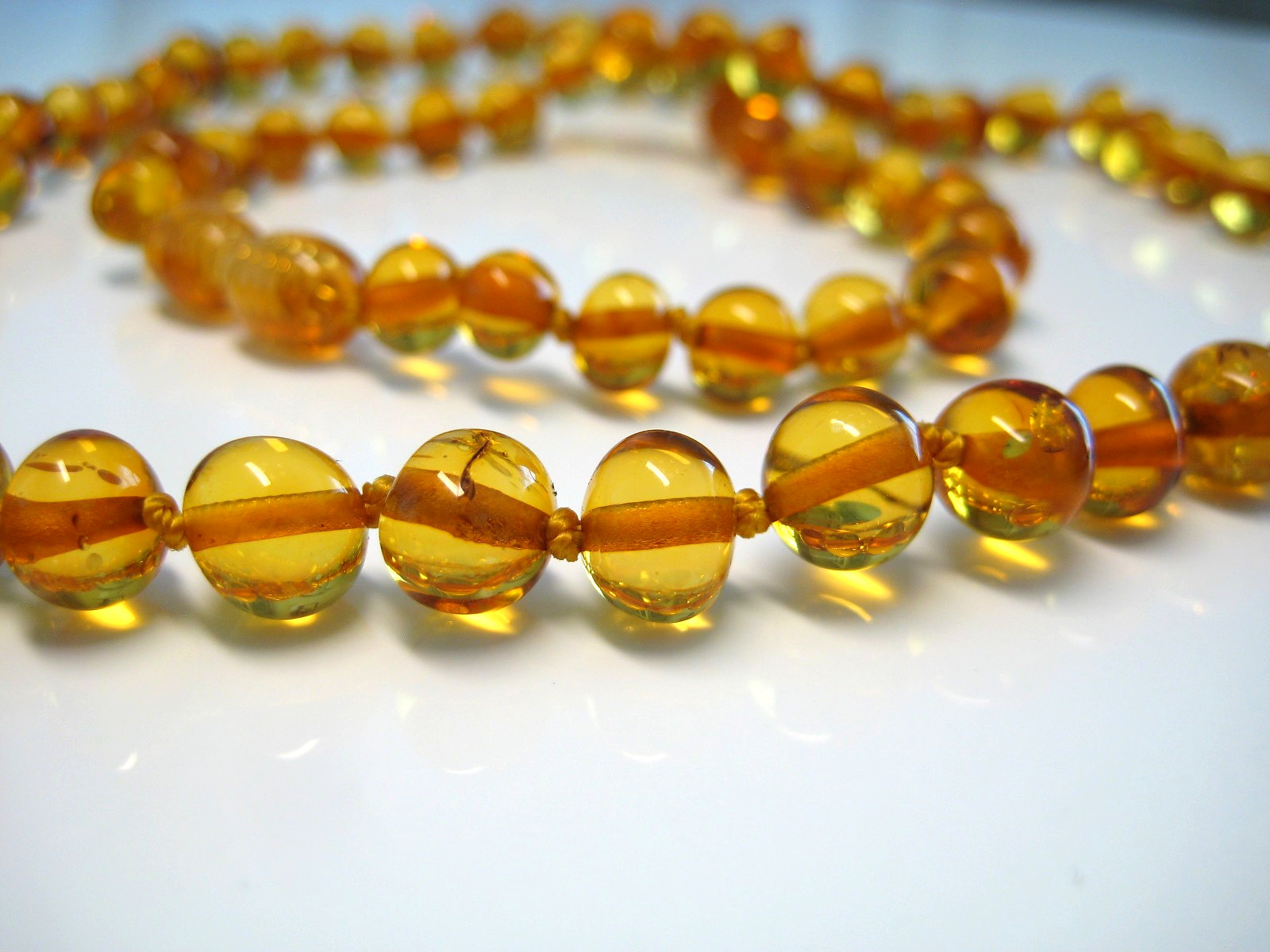 Genuine Cognac Amber Baltic Amber Necklace/Pendant Massive Heart 21 in 16 g. !!!