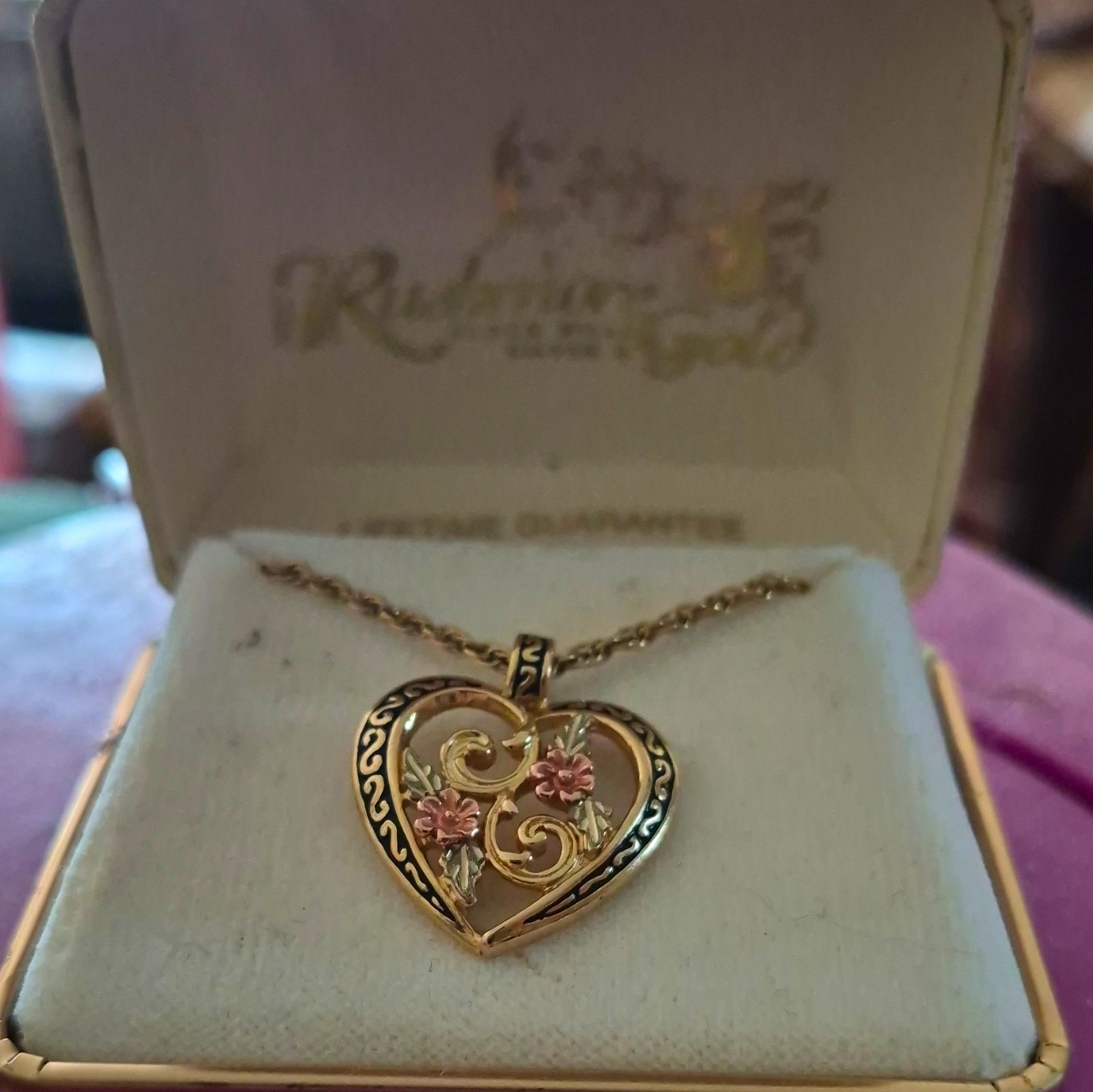 Rudmore Black Hills 10k Multi-Tone Gold & Silver Heart Pendant Rope Necklace