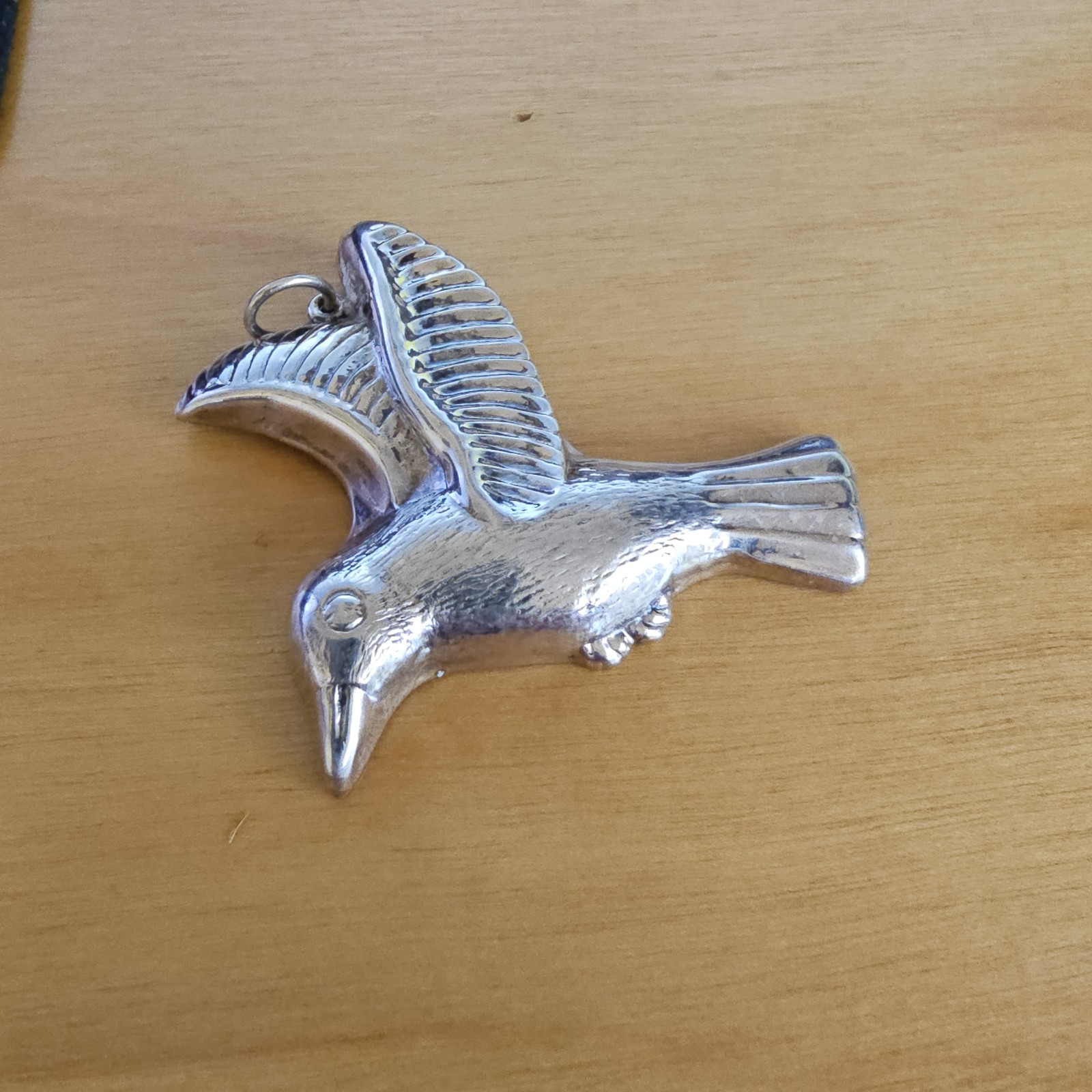 925 Sterling Silver Bird Pendant. 2×2 In. Marked 925 On Back. May Be Hollow?