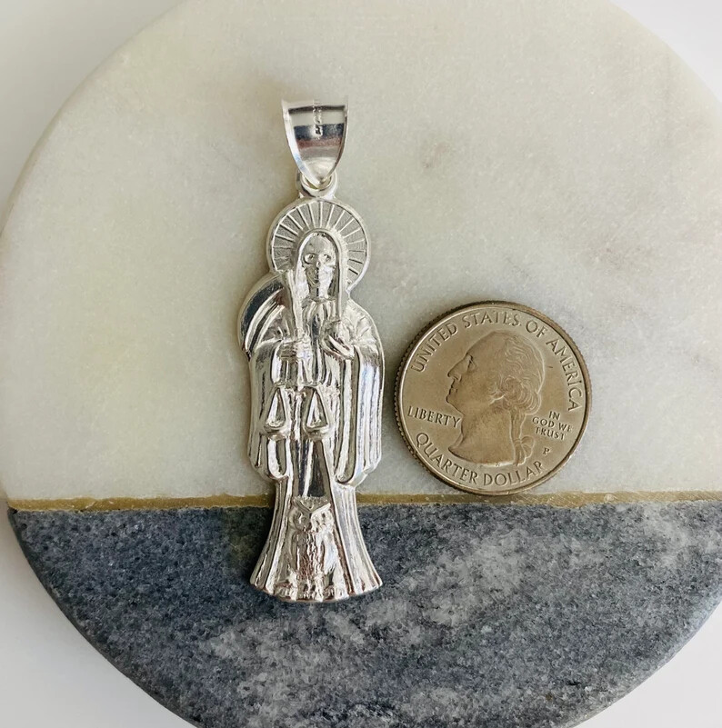 925 Silver Grim Reaper Pendant /Dije Plata Santa Muerte – ESP22