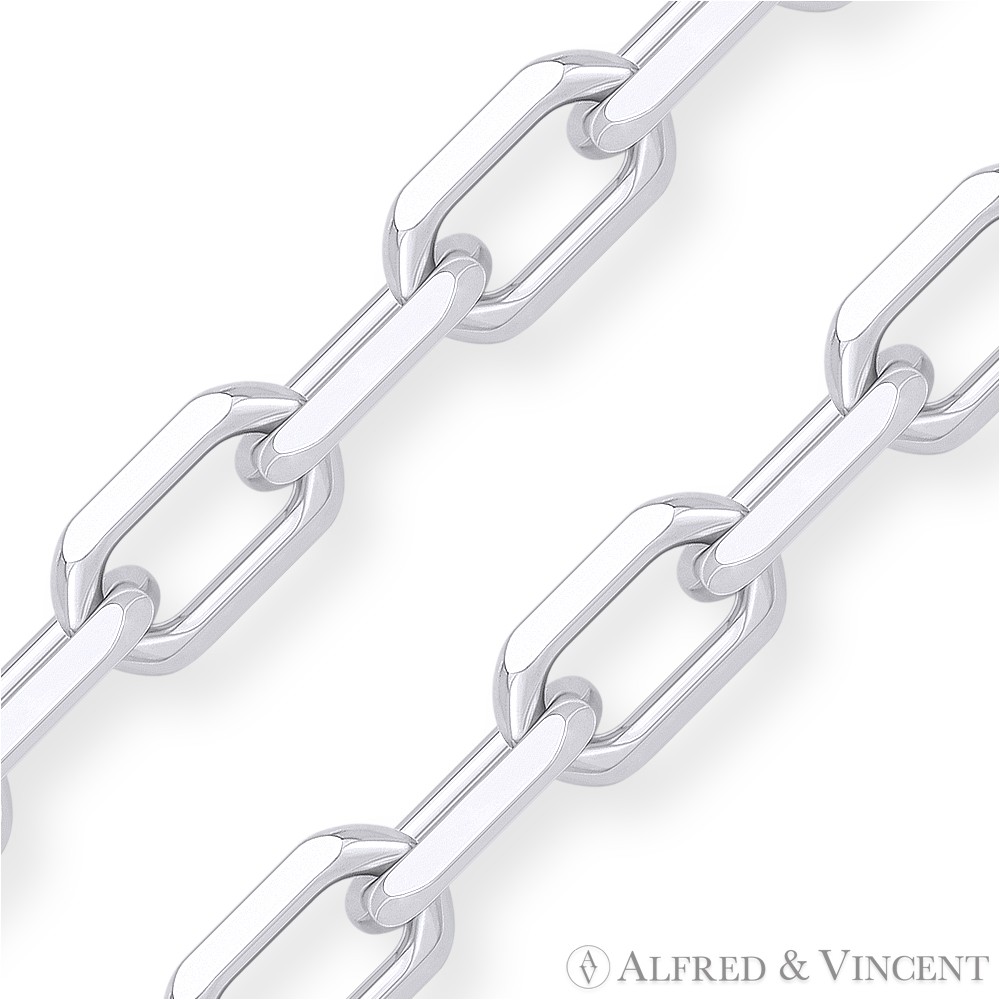 1.1mm Thin D-Cut Anchor Cable Link Chain Necklace in Italy .925 Sterling Silver