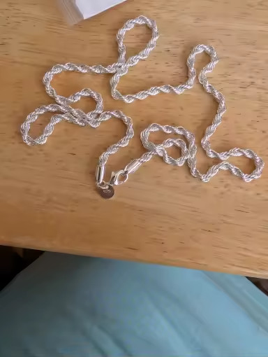 925 Sterling Silver Italian Rope Chain Men’s Necklace 4mm Cut Twisted Link NEW**
