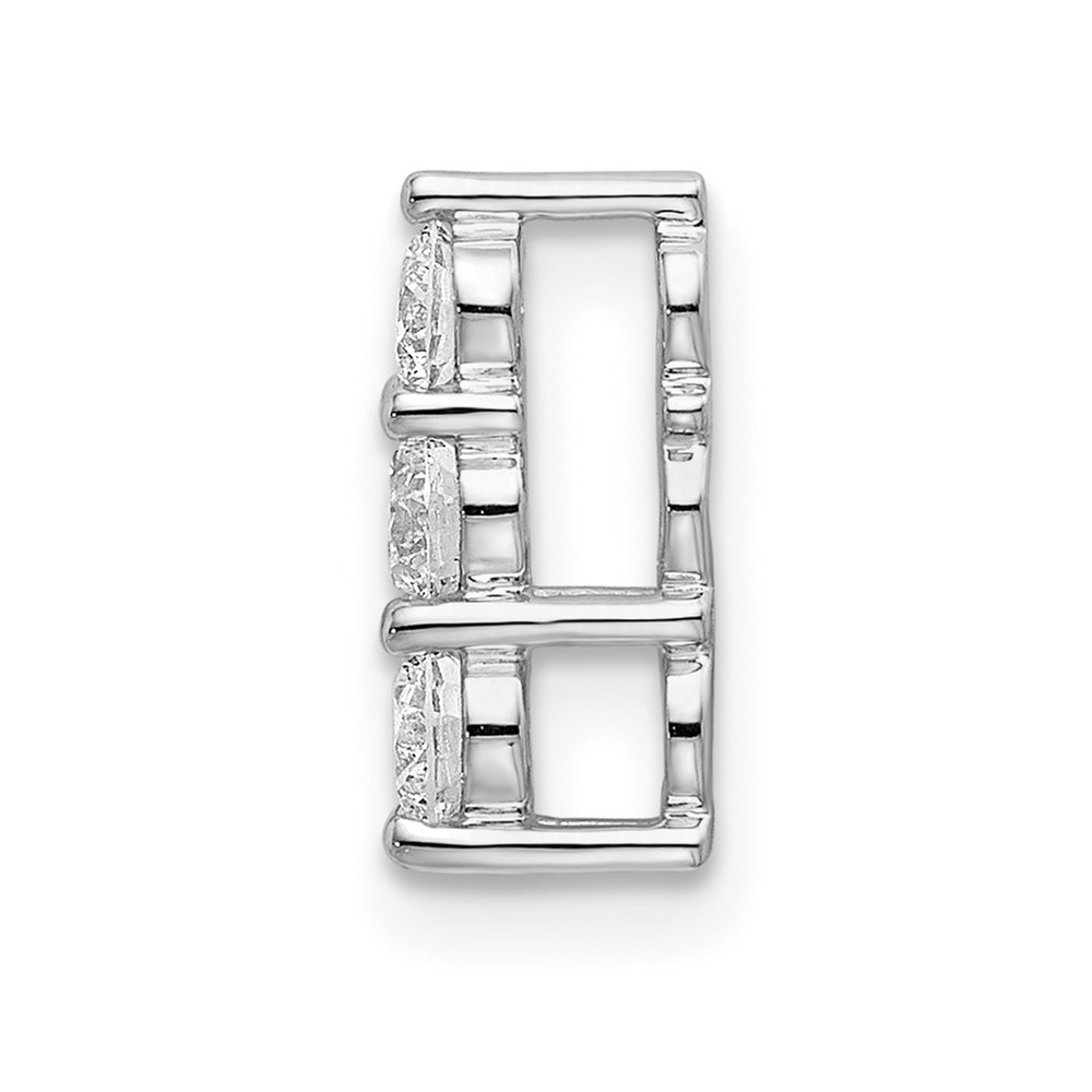 14k White Gold 1/3 Ct Round Lab Grown Diamond VS/SI+ G+ Three Stone Pendant