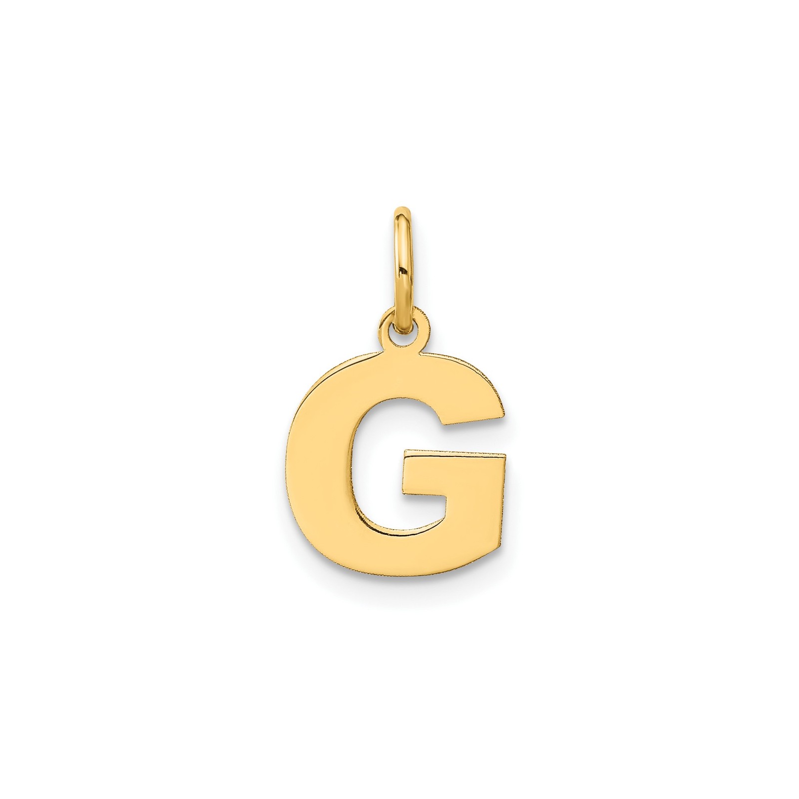 14k Yellow Gold Block Letter G Pendant Charm Initial Monogram Unisex Necklace