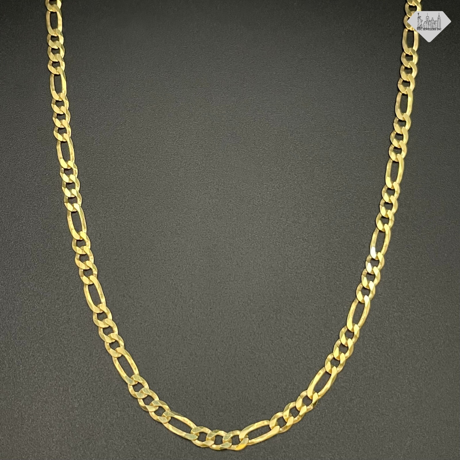 14K Gold Plated Sterling Silver Figaro Link Chain Necklace 925 Silver Chain