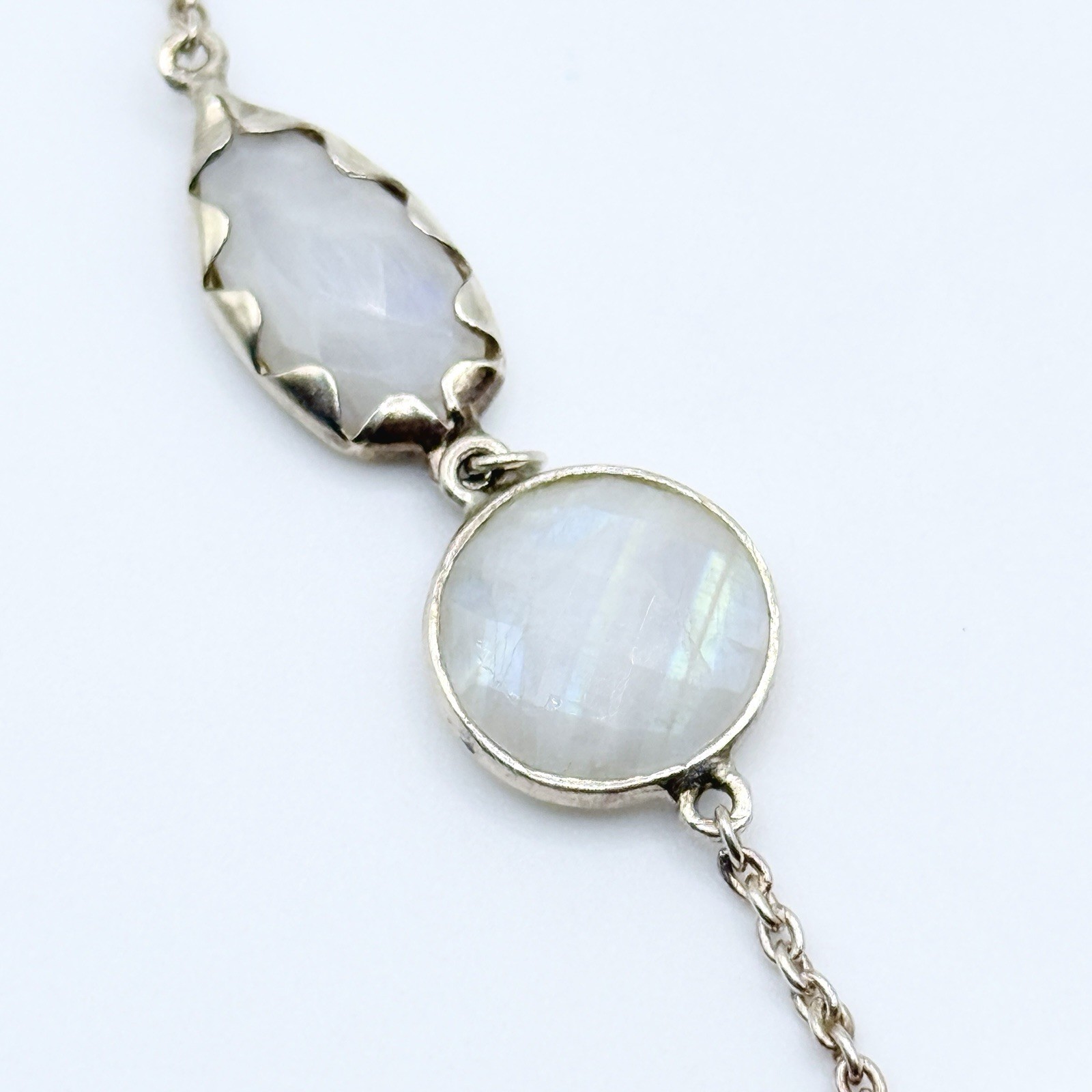 Retired Silpada Sterling Silver OVER THE MOON Moonstone Station Necklace N2914
