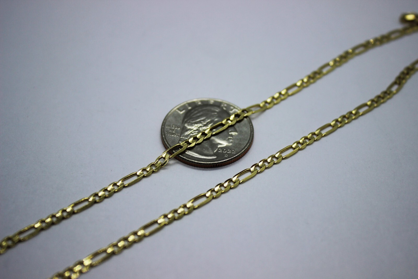10k Solid Yellow Gold Figaro Chain Necklace Bracelet 2.2mm – 10.2mm 7″ – 30″
