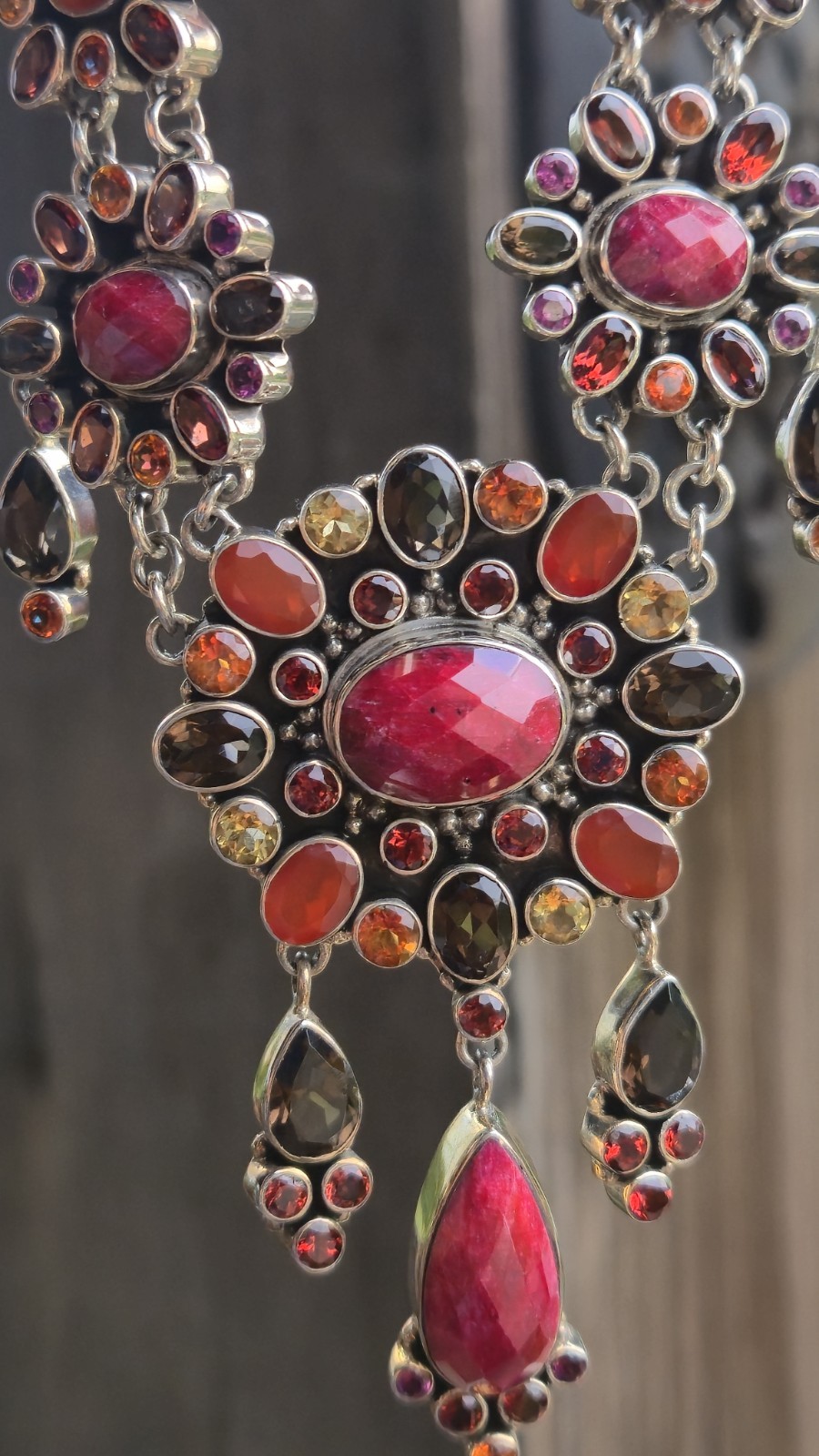 NICKY BUTLER RAJ LIMITED EDITION Designer 925 Sterling Silver Ruby Necklace NB