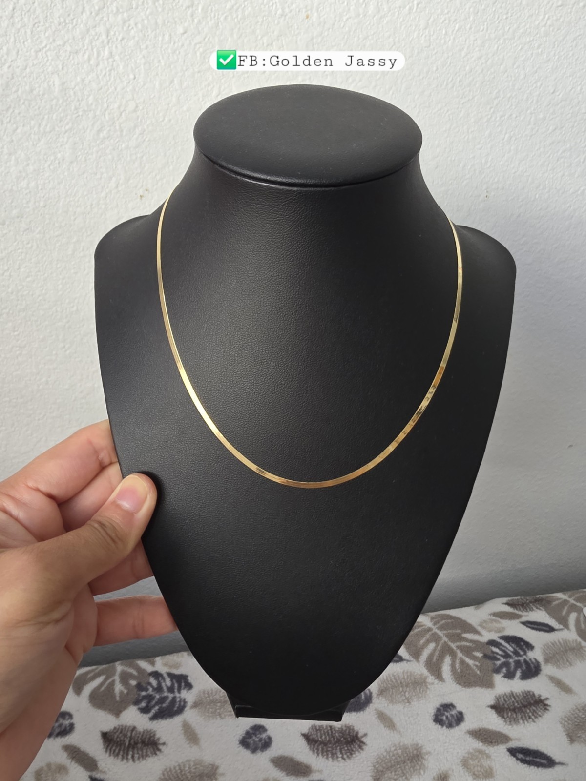 18K Real Gold Flat Chain 17.5″