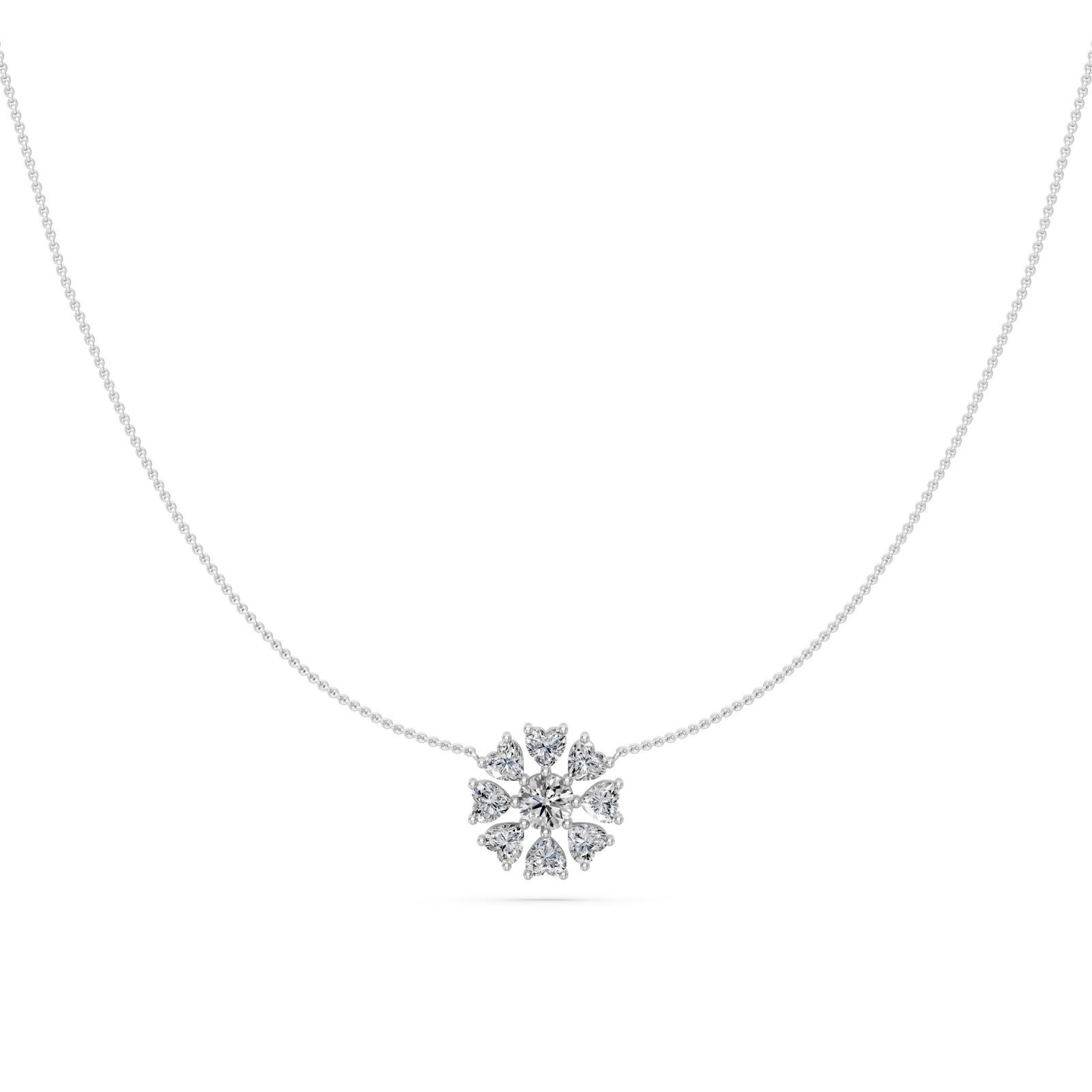 1.6 Ct Heart Shaped Cut Diamond Pendant Necklace VS1 D-F White Gold 14k