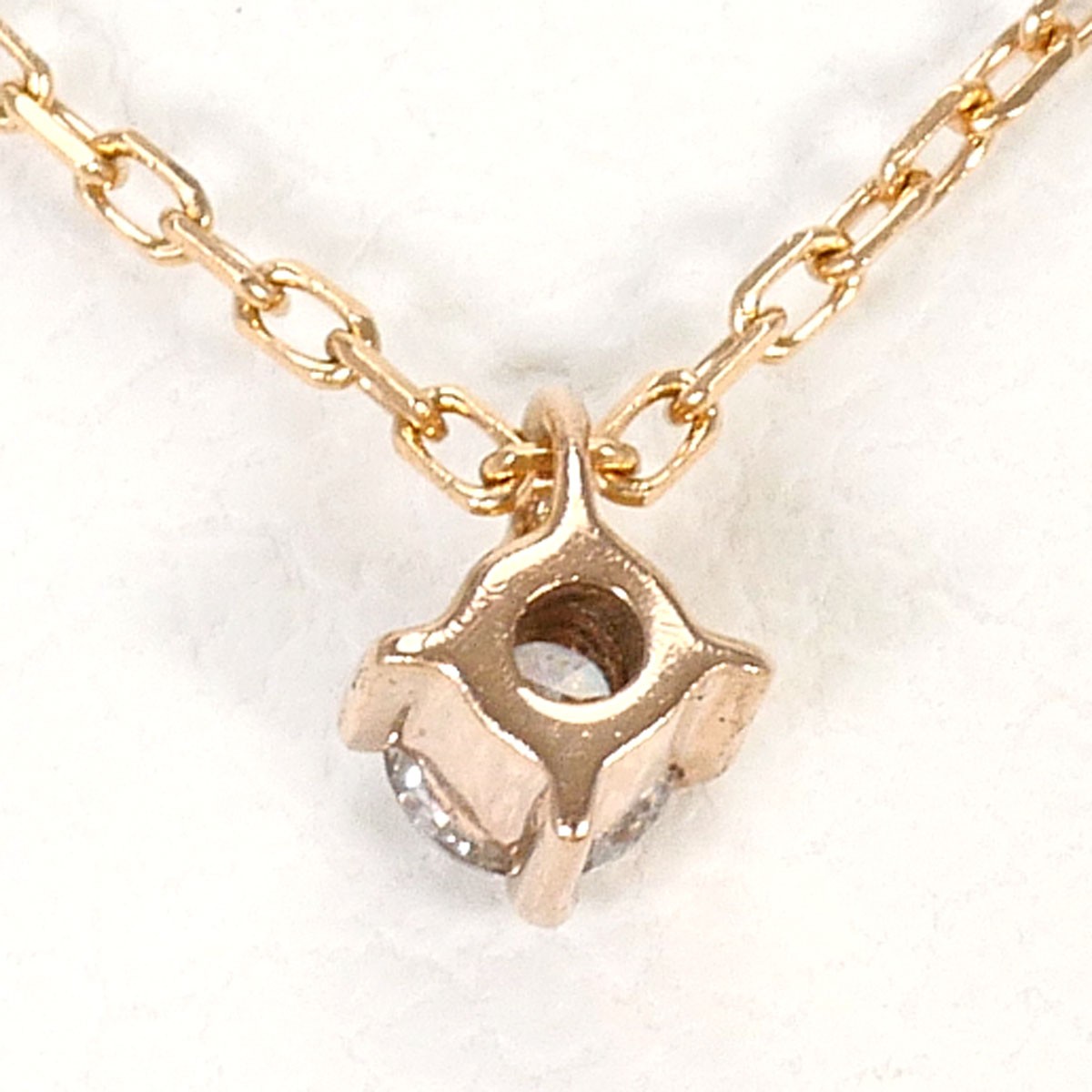 ete K10 10 gold Necklace Diamond (no carat mark) 0.7g 40cm Free shipping Used