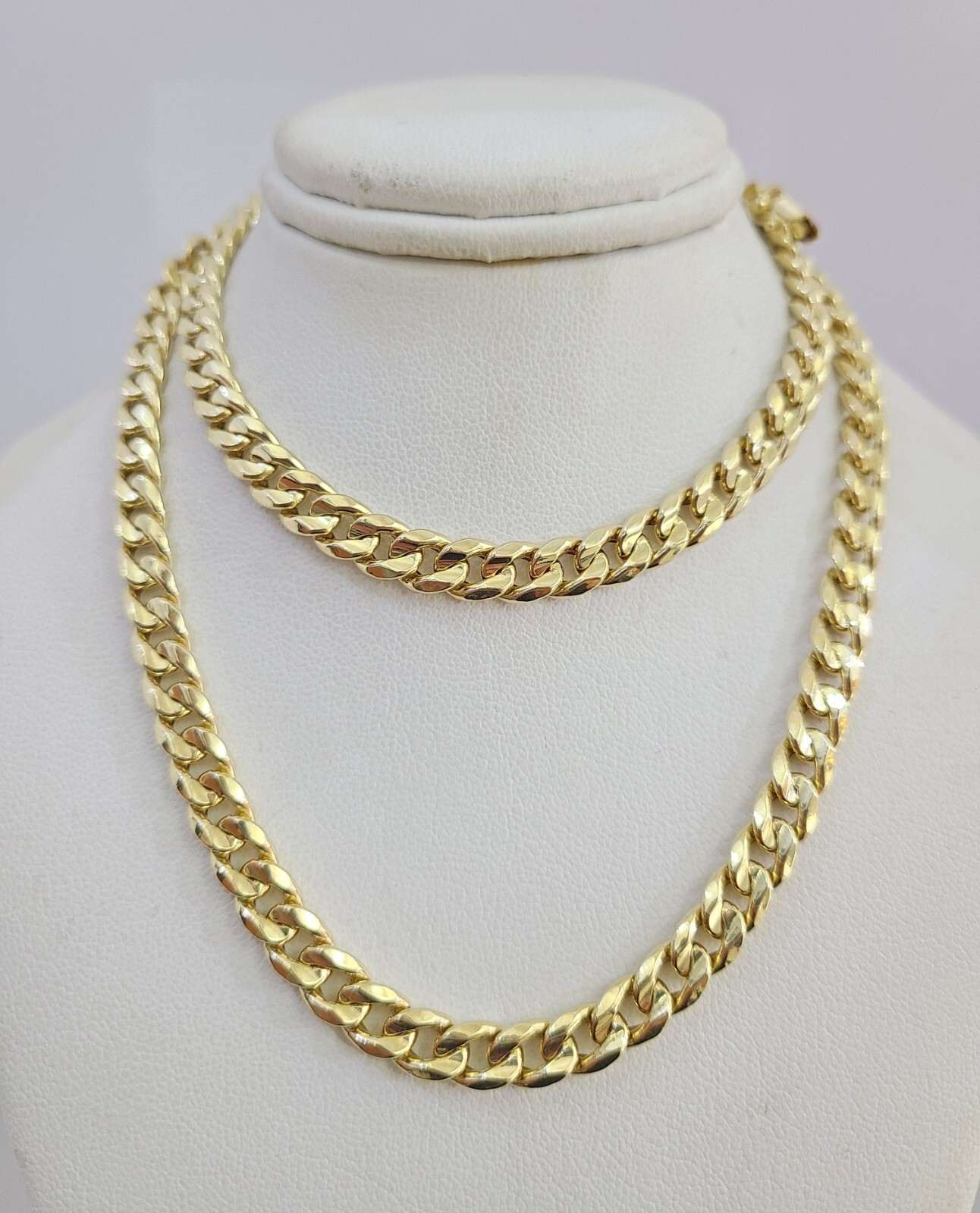 Real 10K Gold HOLLOW Miami Cuban Link Chain Necklace 26 inch 6mm Mens Real
