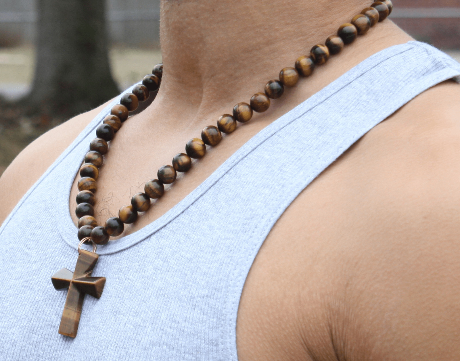 Tiger’s Eye Cross Necklace
