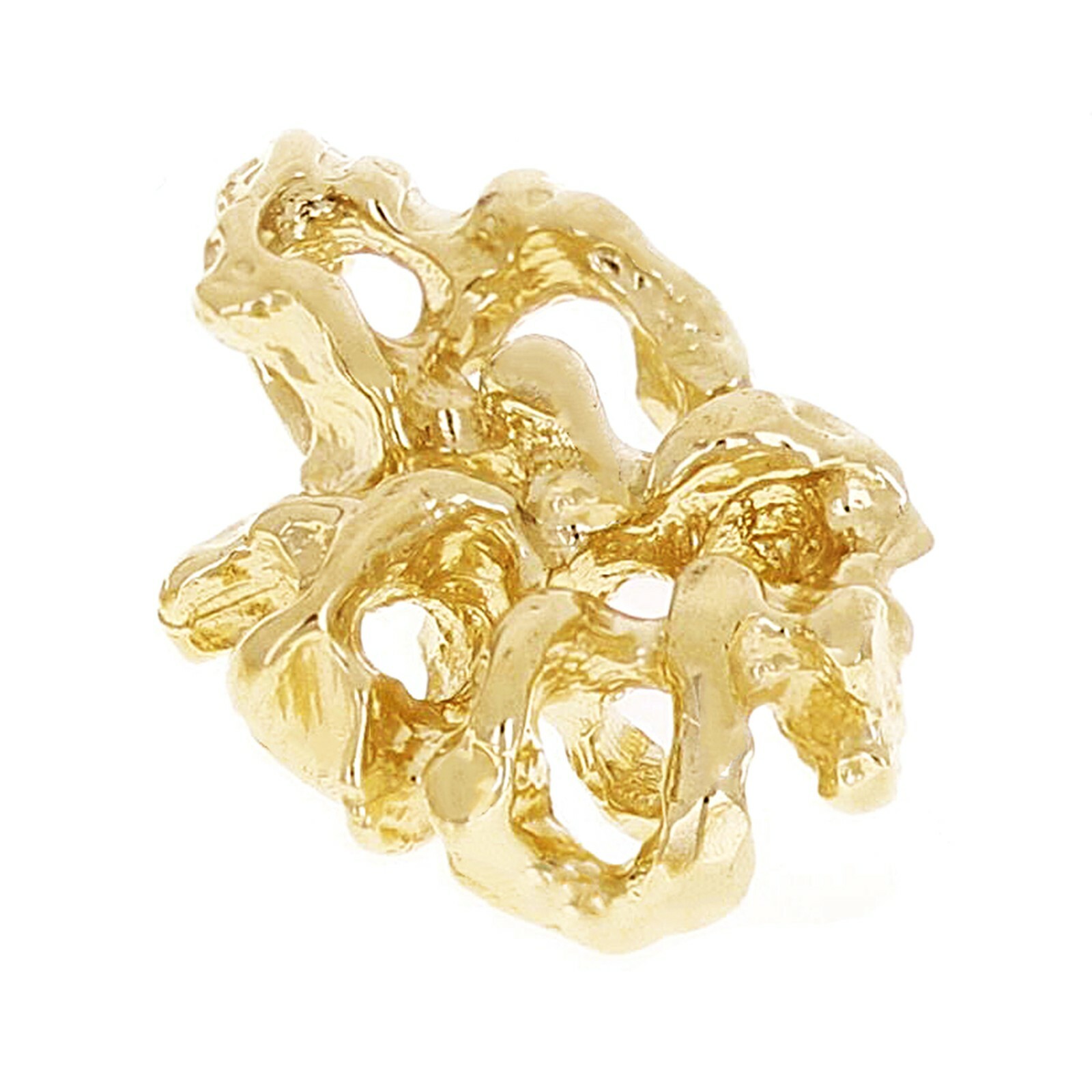 10k Yellow Gold Solid Free Form Nugget Charm Pendant 21.5×12.9mm 3.4 grams