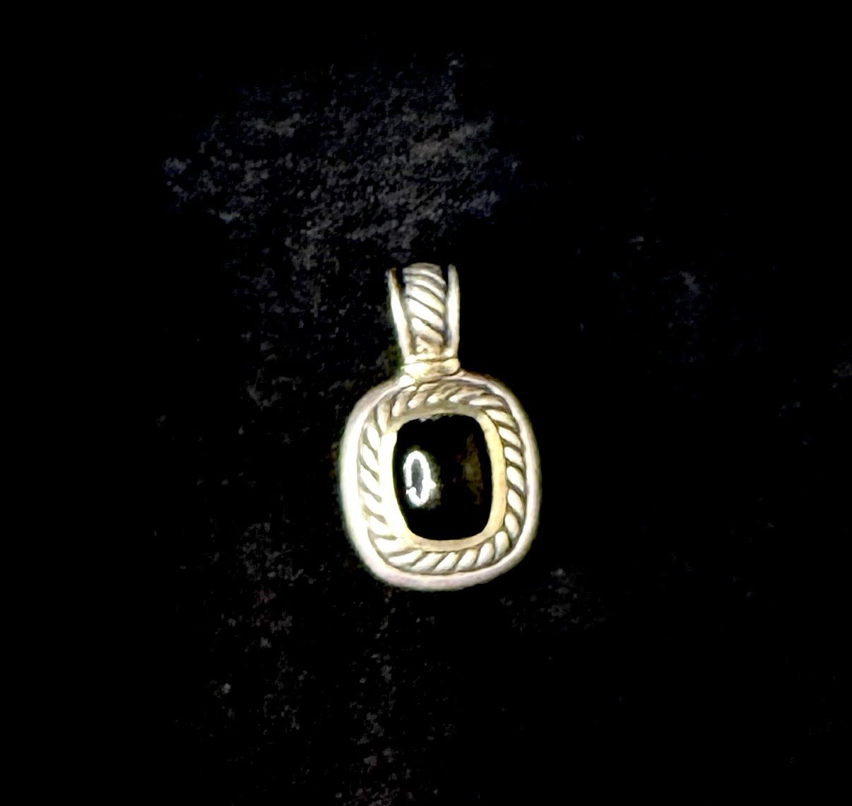 David Yurman 925 Sterling Silver 14K Gold Black Onyx Pendant