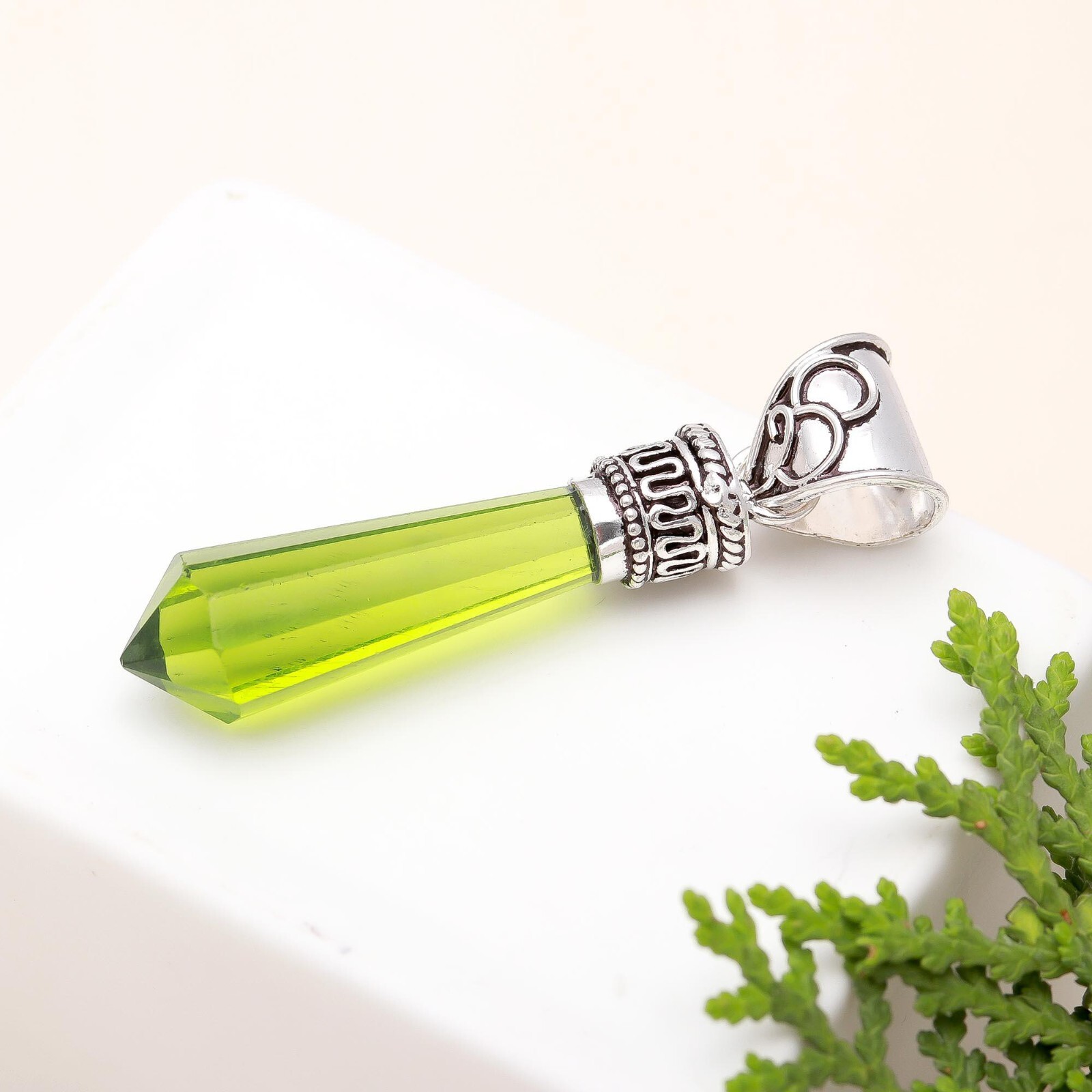 Peridot Gemstone Handmade Pendant For Necklace 925 Sterling Silver Pendant
